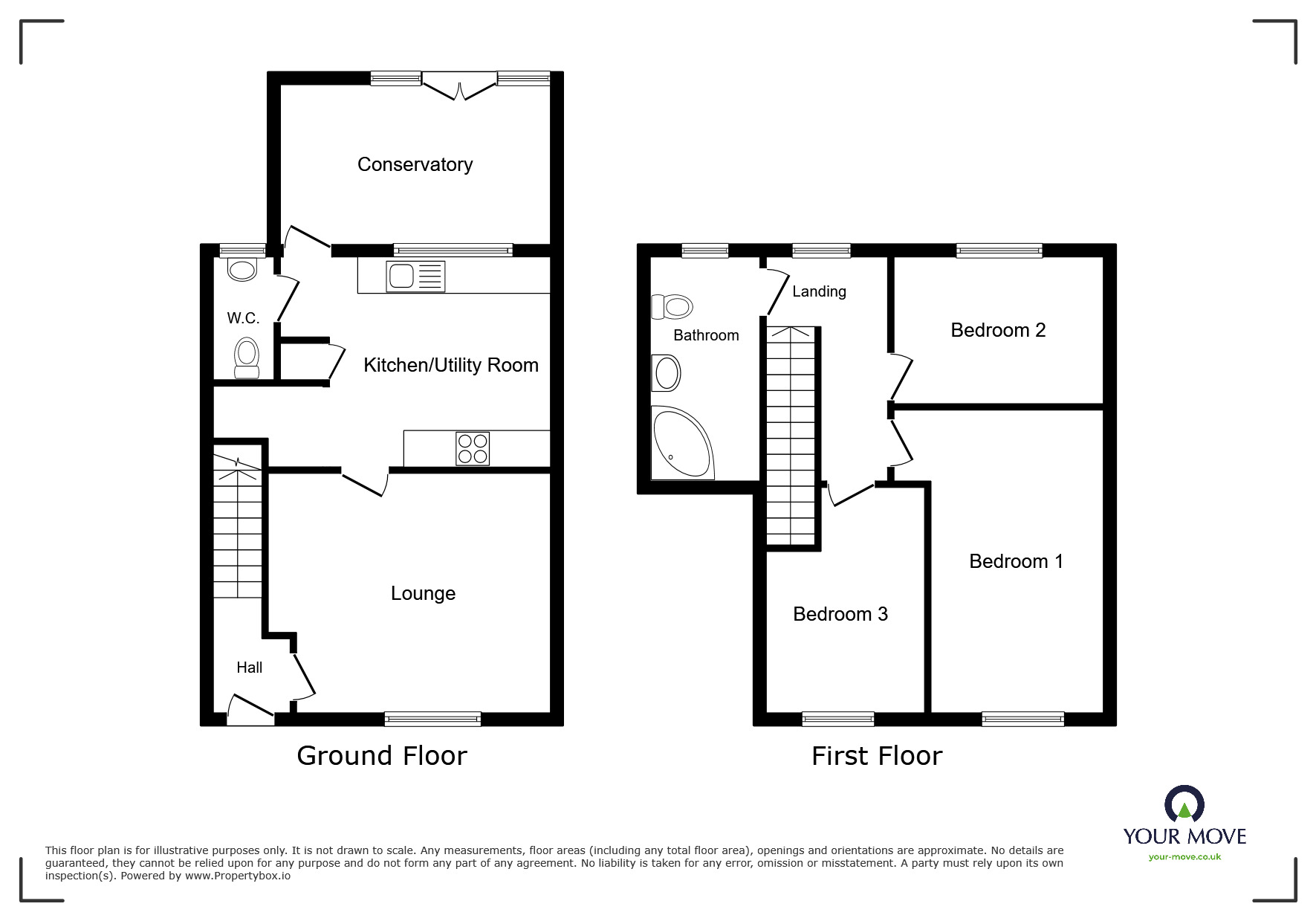Floorplan of 3 bedroom Mid Terrace House for sale, Whitehouse Crescent, Nuneaton, Warwickshire, CV10