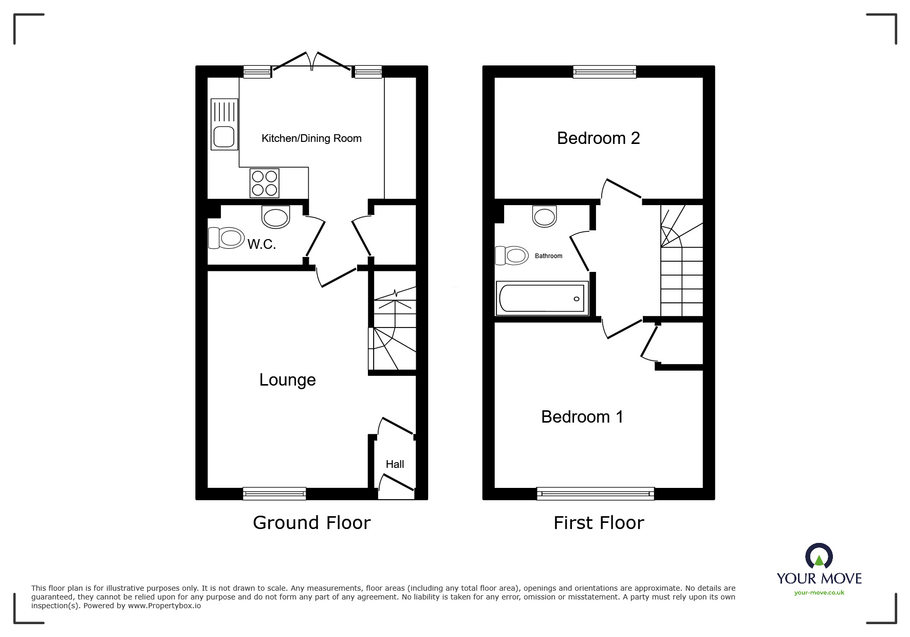 Floorplan of 2 bedroom End Terrace House for sale, Top Knot Close, Nuneaton, Warwickshire, CV11