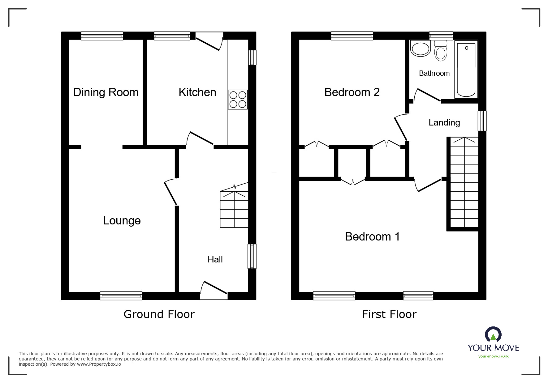 Floorplan of 2 bedroom End Terrace House for sale, Marston Lane, Nuneaton, Warwickshire, CV11