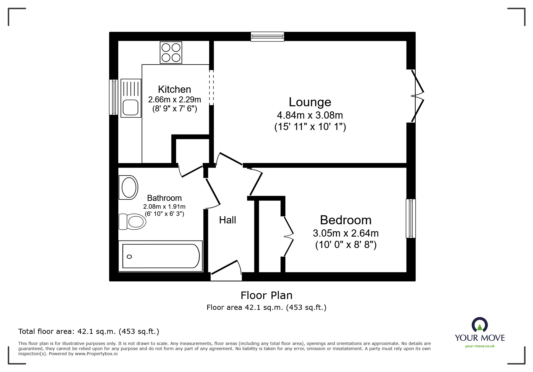 Floorplan of 1 bedroom Flat for sale, Borough Way, Nuneaton, Warwickshire, CV11
