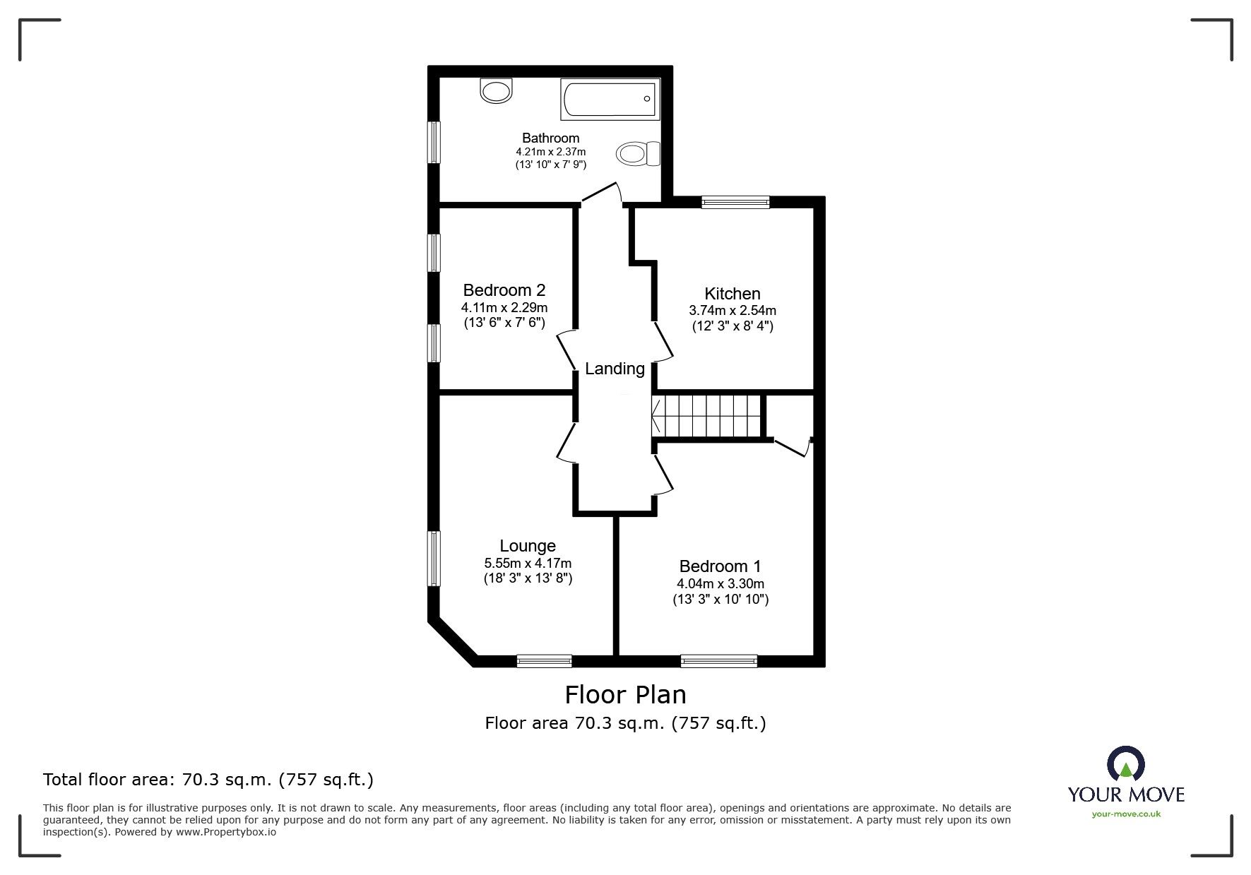 Floorplan of 2 bedroom  Flat to rent, Manor Court Road, Nuneaton, Warwickshire, CV11