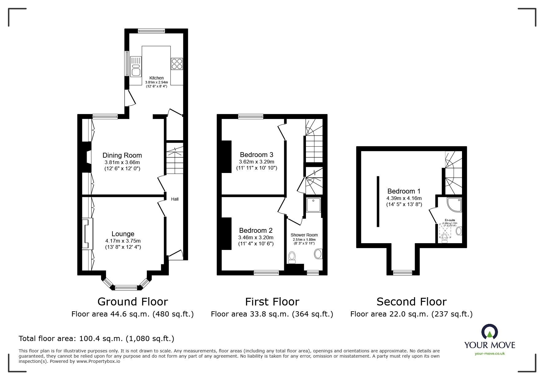 Floorplan of 3 bedroom Mid Terrace House for sale, Wheat Street, Nuneaton, Warwickshire, CV11