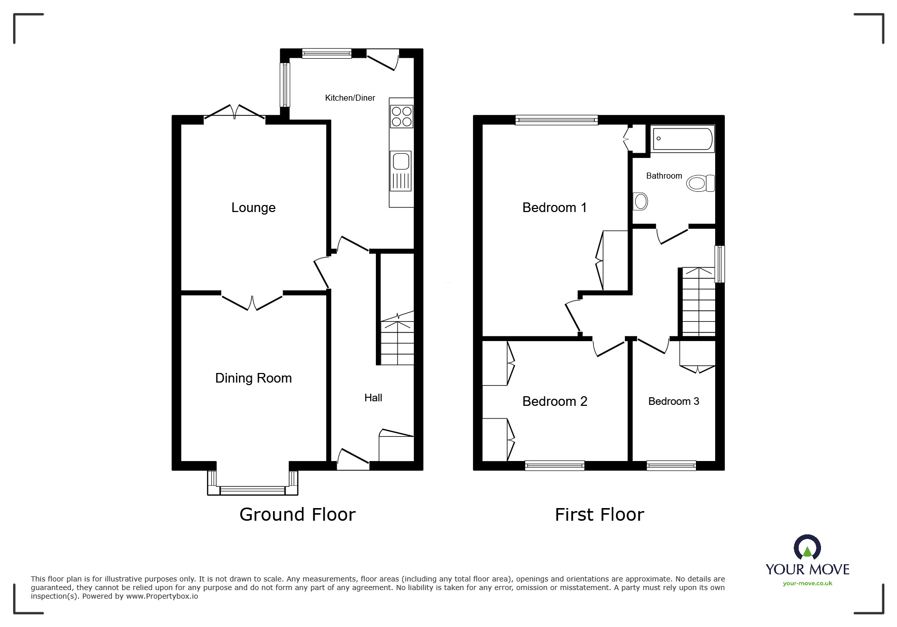 Floorplan of 3 bedroom Semi Detached House for sale, Home Park Road, Nuneaton, Warwickshire, CV11