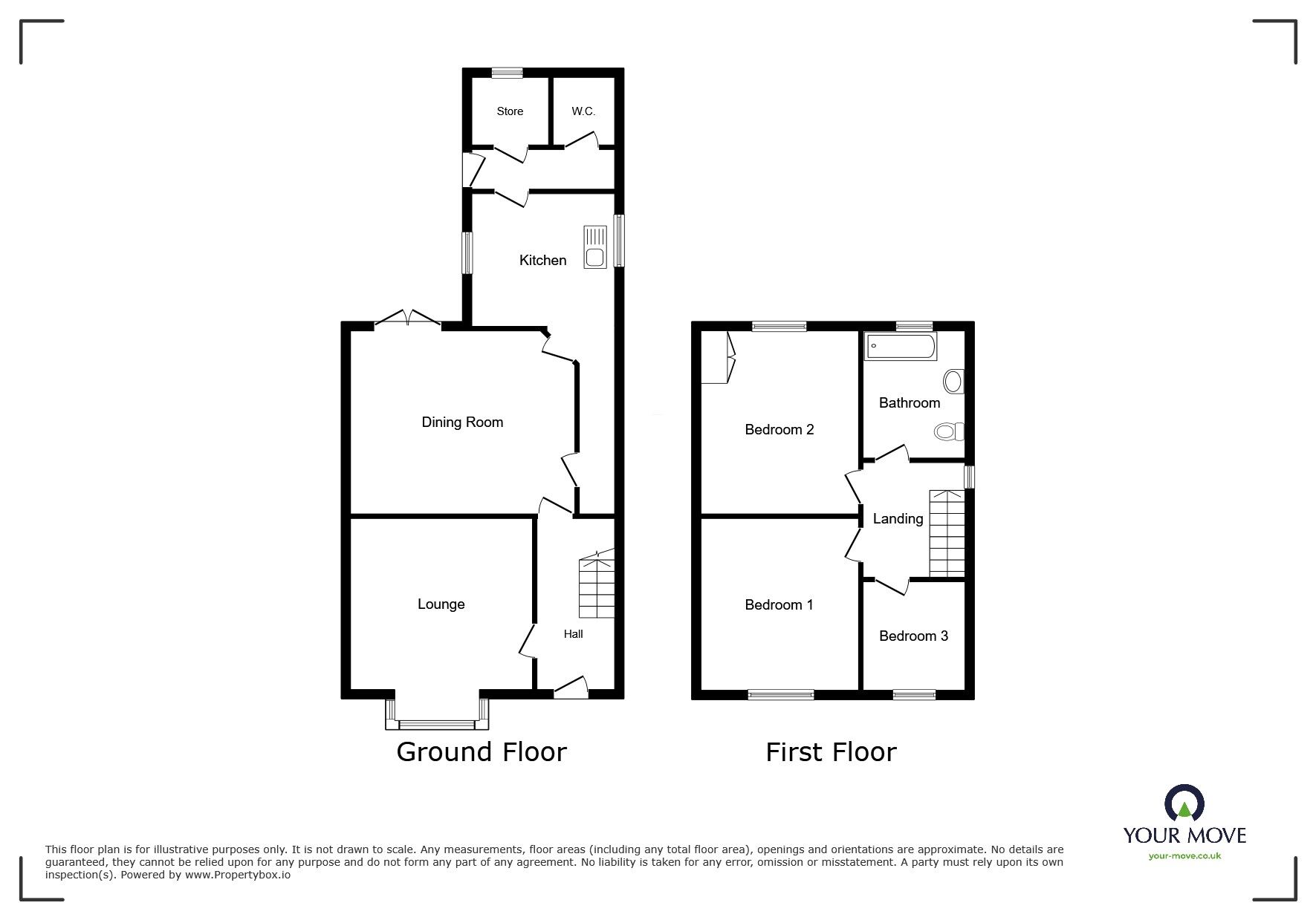 Floorplan of 3 bedroom Semi Detached House for sale, Oakdene Crescent, Nuneaton, Warwickshire, CV10