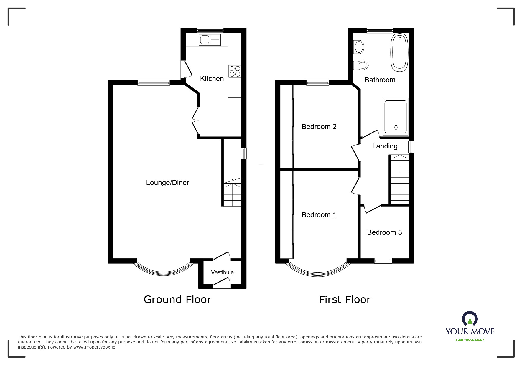 Floorplan of 3 bedroom Semi Detached House for sale, Shanklin Drive, Nuneaton, Warwickshire, CV10