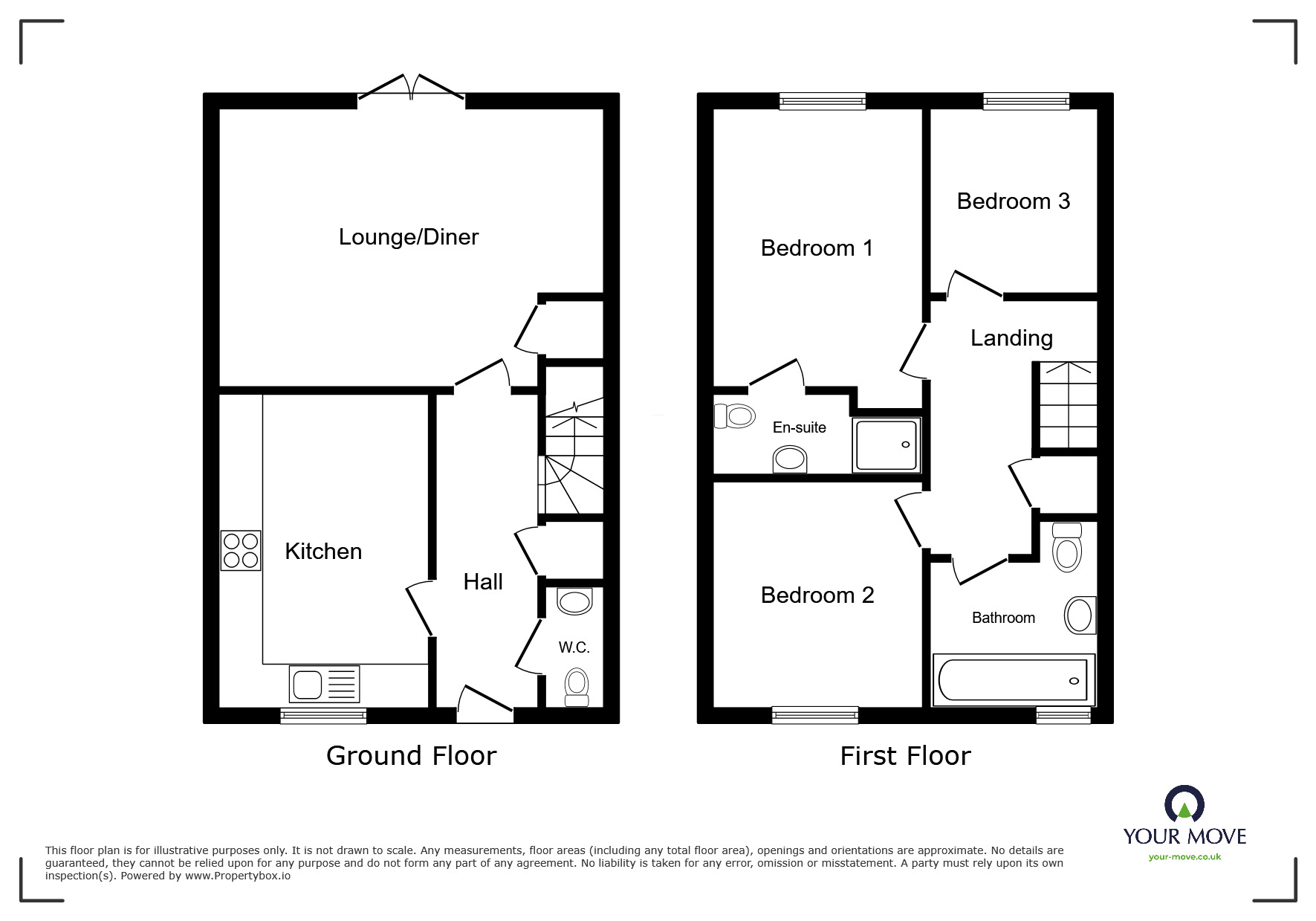Floorplan of 3 bedroom Semi Detached House for sale, Azure Walk, Nuneaton, Warwickshire, CV10