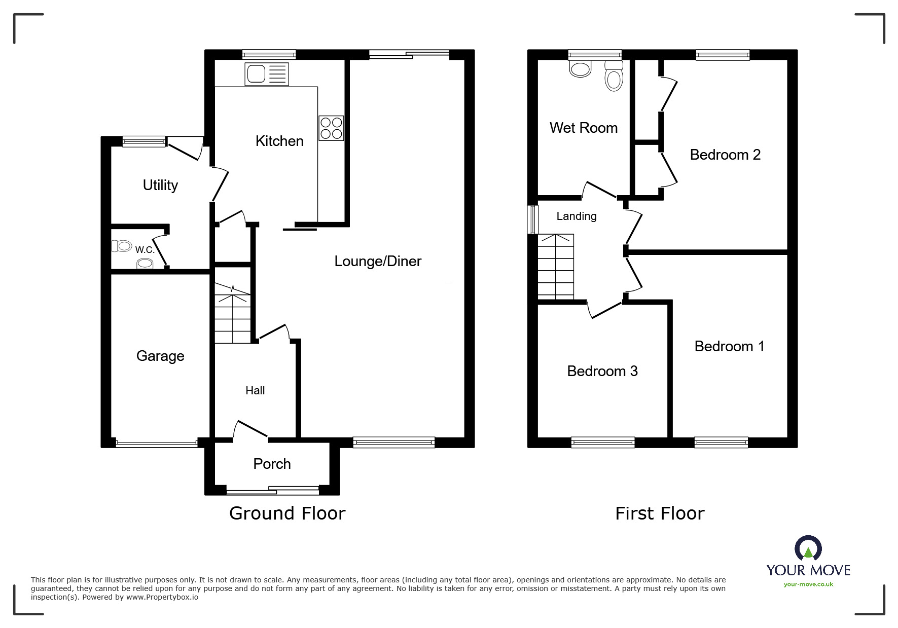 Floorplan of 3 bedroom Detached House for sale, Malvern Avenue, Nuneaton, Warwickshire, CV10