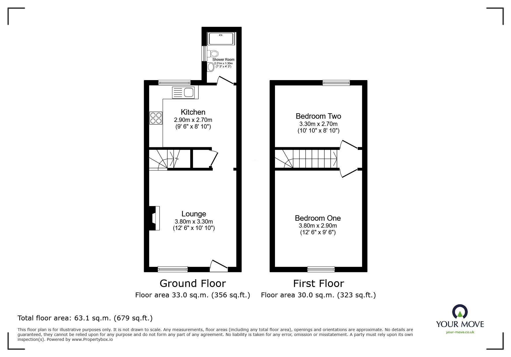 Floorplan of 2 bedroom Mid Terrace House to rent, Clifton Road, Nuneaton, Warwickshire, CV10