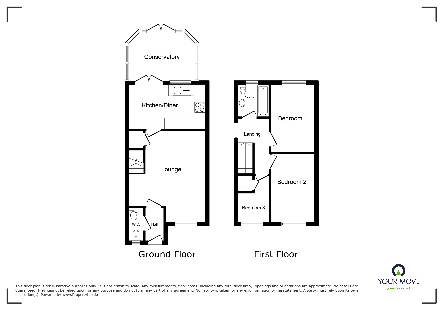 Floorplan of 3 bedroom Semi Detached House for sale, Sunart Way, Nuneaton, Warwickshire, CV10
