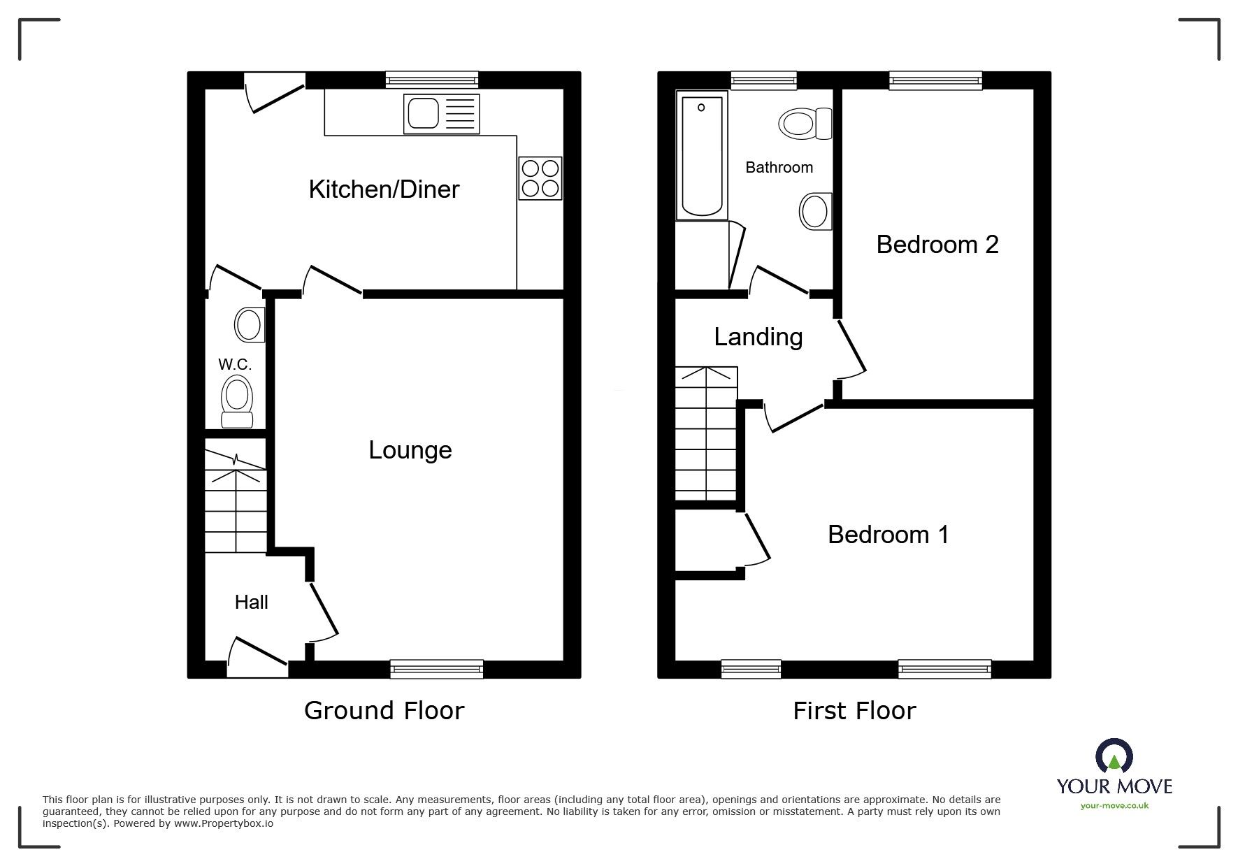 Floorplan of 2 bedroom Semi Detached House to rent, Poplar Way, Atherstone, Warwickshire, CV9