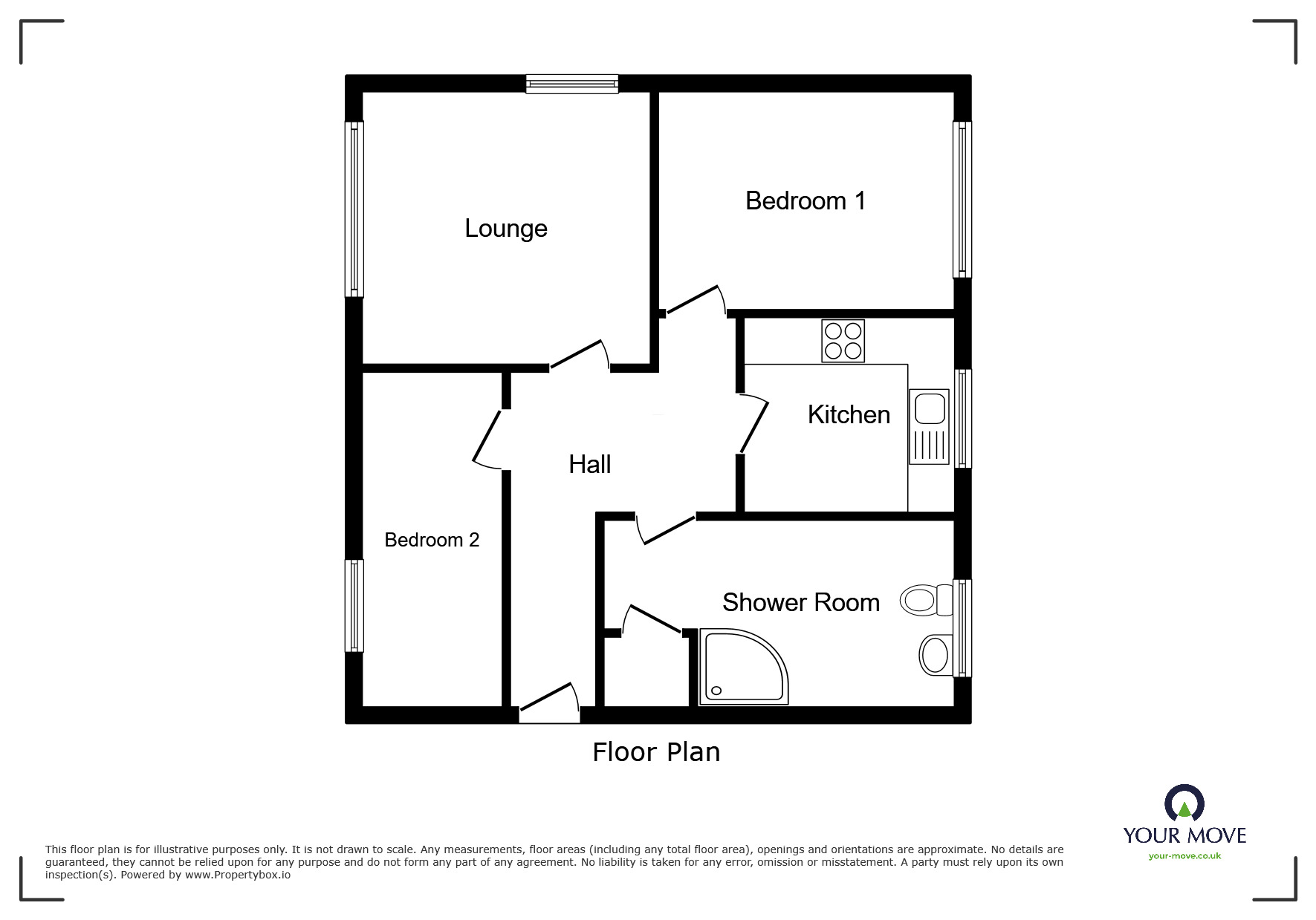 Floorplan of 2 bedroom Flat for sale, Leicester Road, Nuneaton, Warwickshire, CV11