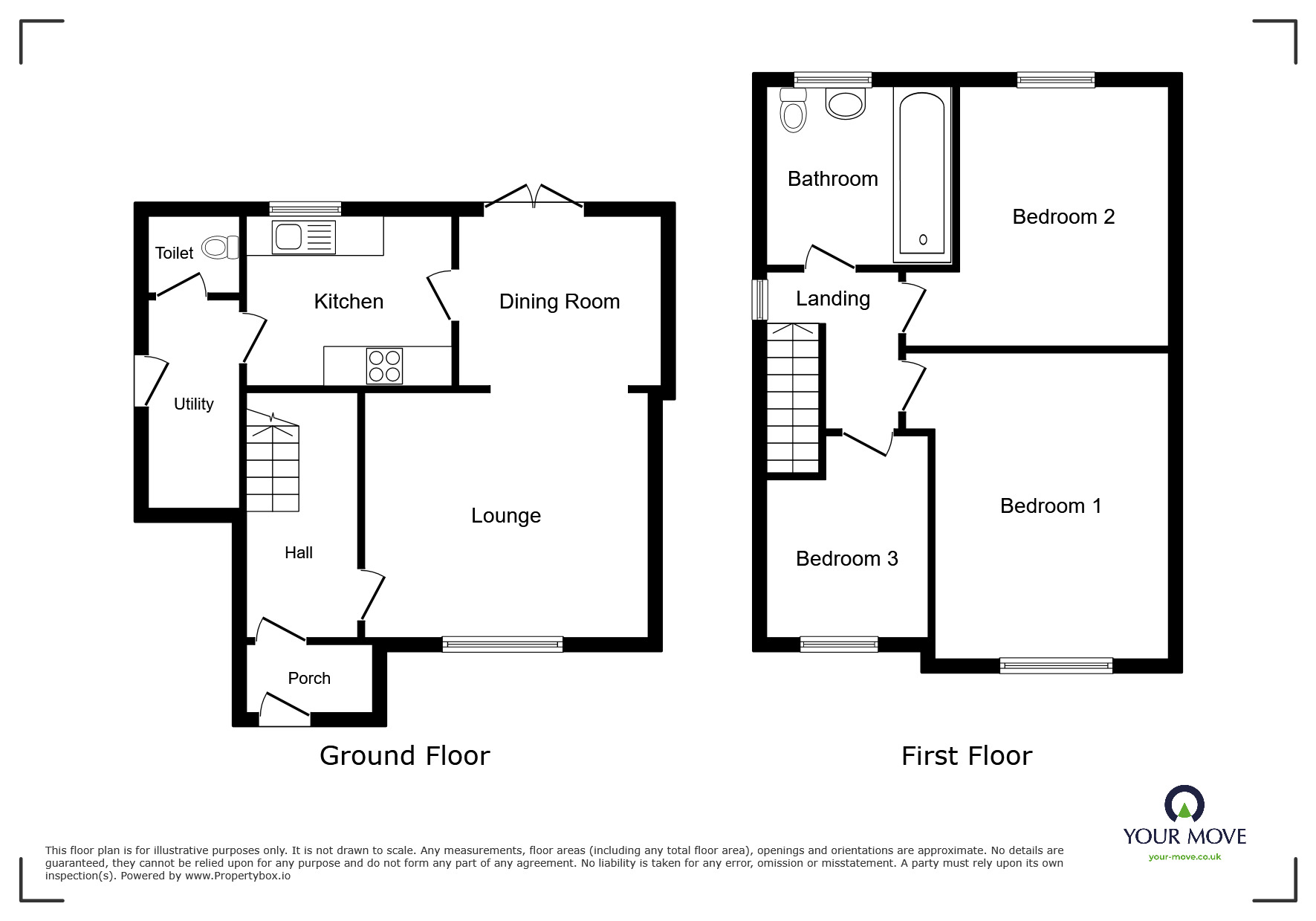 Floorplan of 3 bedroom Semi Detached House for sale, Greenmoor Road, Nuneaton, Warwickshire, CV10
