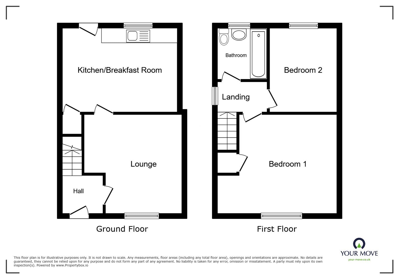 Floorplan of 2 bedroom Semi Detached House for sale, Auden Close, Galley Common, Warwickshire, CV10