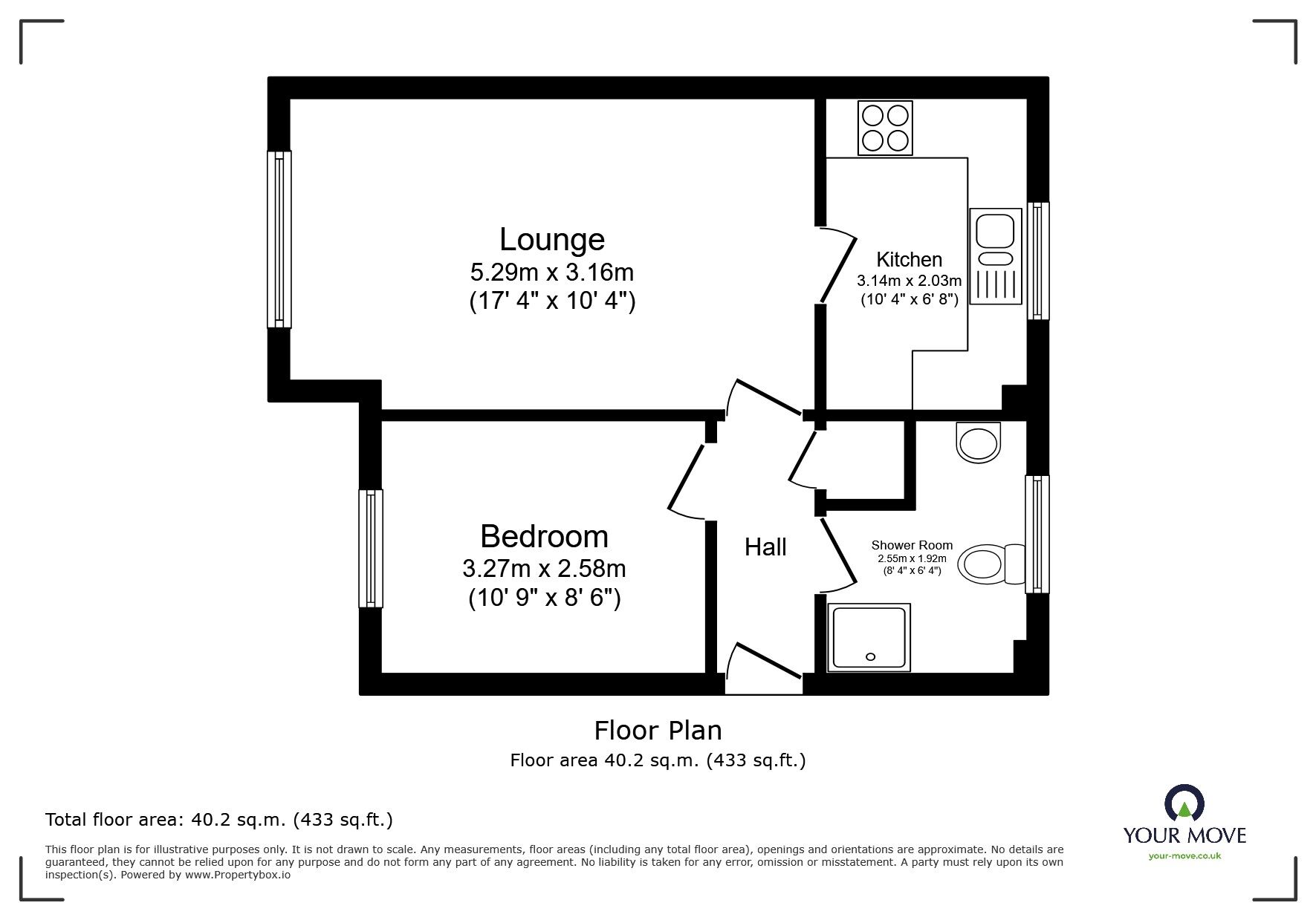 Floorplan of 1 bedroom Flat to rent, Garrett Street, Eastboro Court, Garrett Street, Warwickshire, CV11