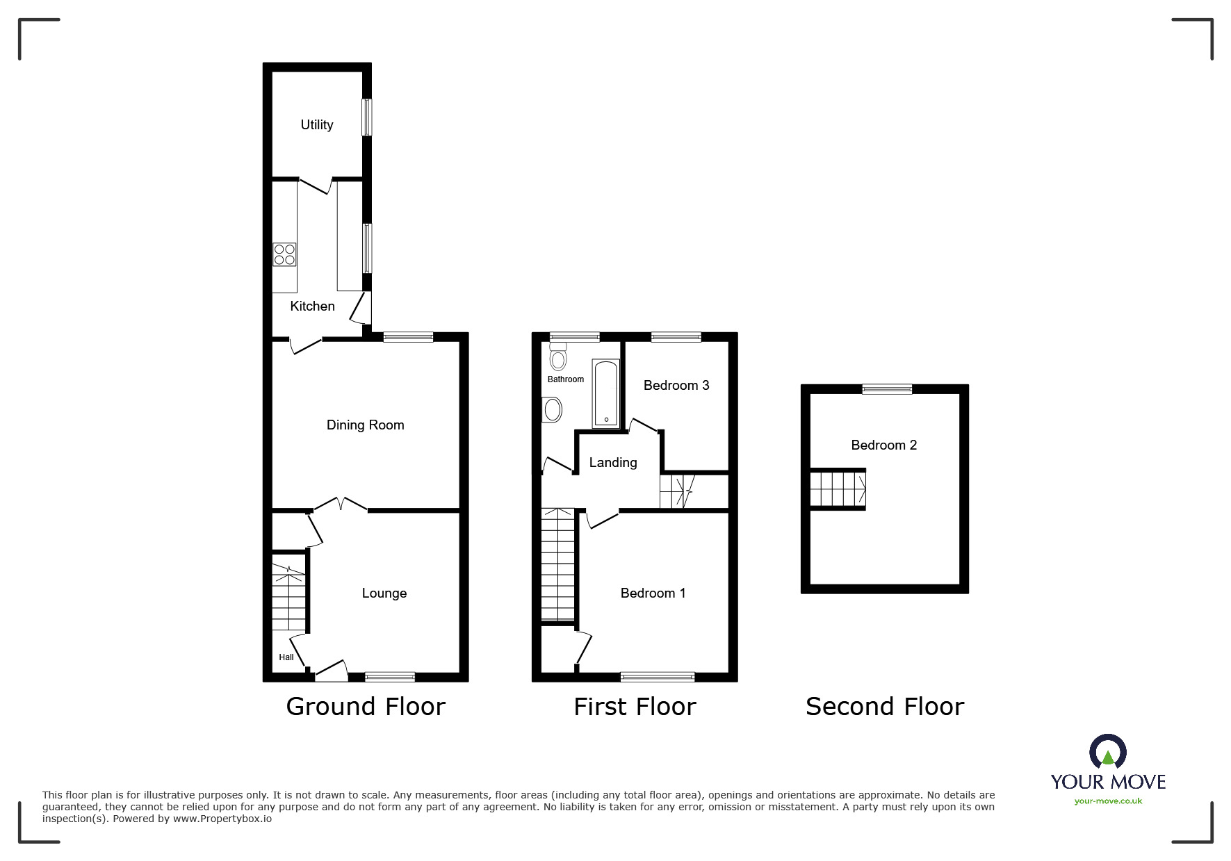 Floorplan of 3 bedroom Mid Terrace House for sale, Gun Hill, Arley, Warwickshire, CV7