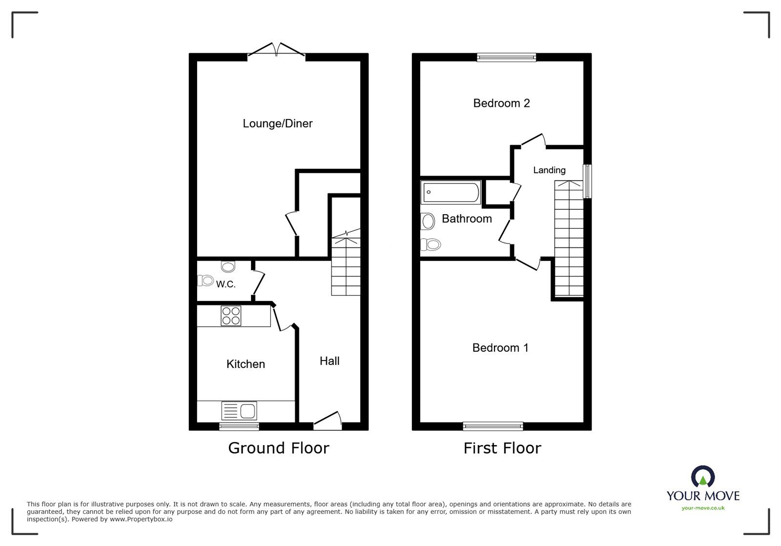 Floorplan of 2 bedroom Semi Detached House for sale, Navigation Close, Nuneaton, Warwickshire, CV10