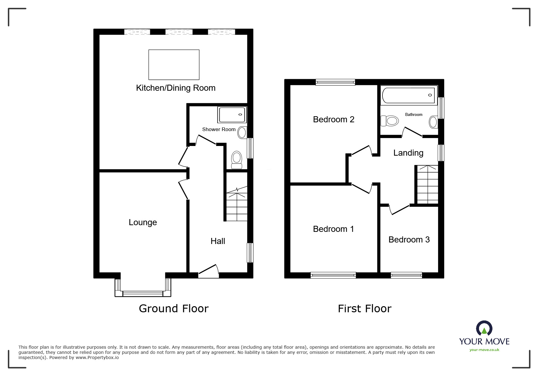 Floorplan of 3 bedroom Semi Detached House for sale, Lutterworth Road, Nuneaton, Warwickshire, CV11