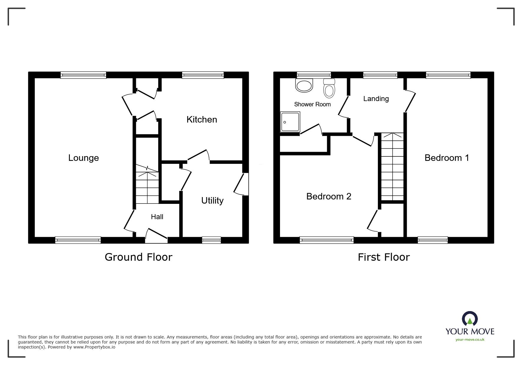 Floorplan of 2 bedroom End Terrace House to rent, The Dingle, Nuneaton, Warwickshire, CV10