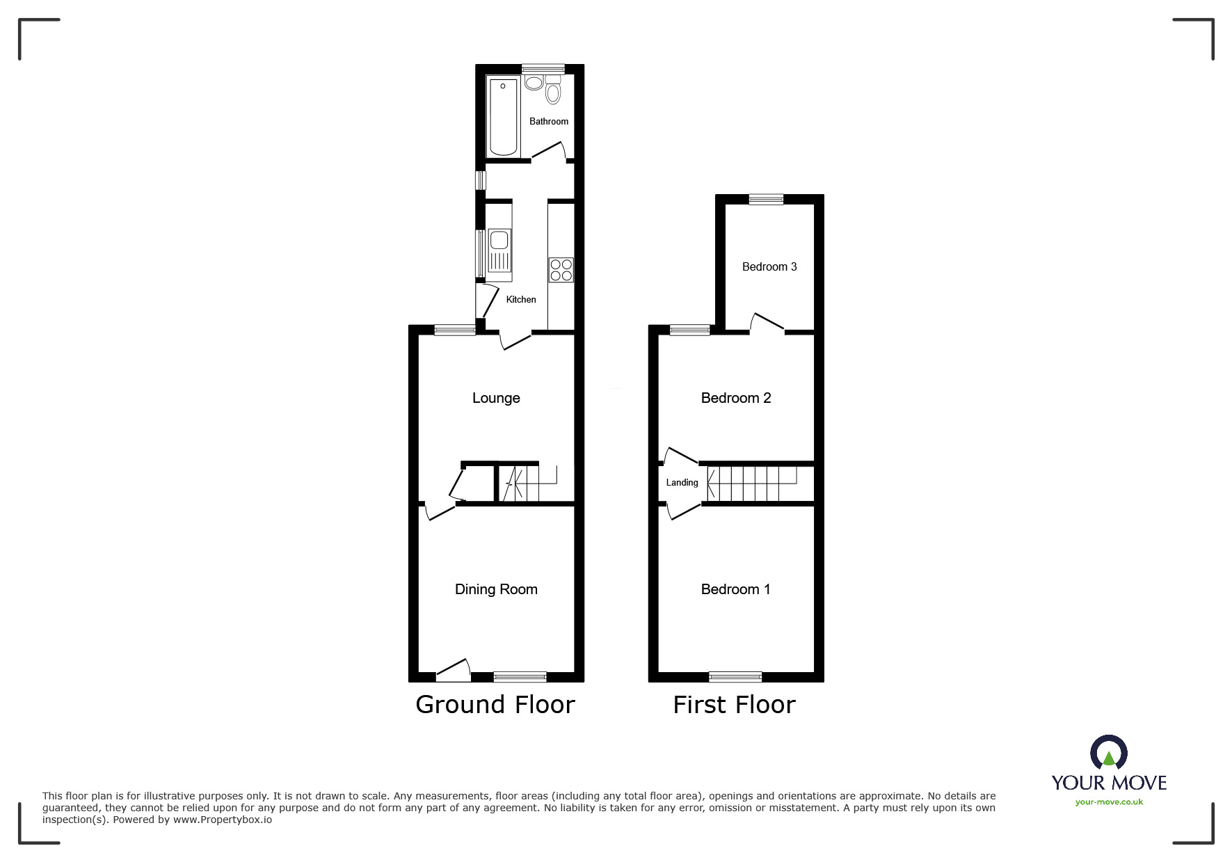 Floorplan of 2 bedroom Mid Terrace House for sale, Whittleford Road, Nuneaton, Warwickshire, CV10