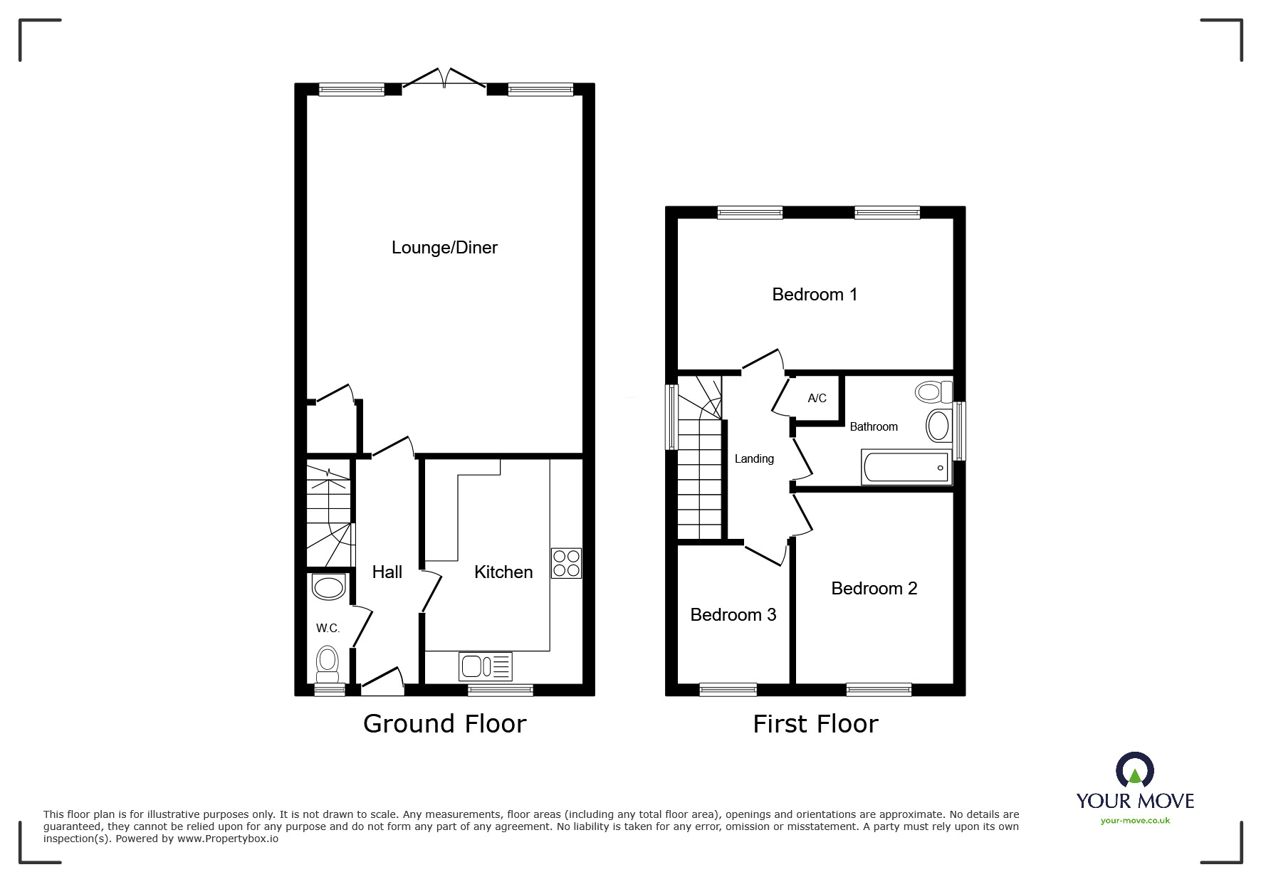 Floorplan of 3 bedroom Semi Detached House to rent, Cottage Close, Nuneaton, Warwickshire, CV11