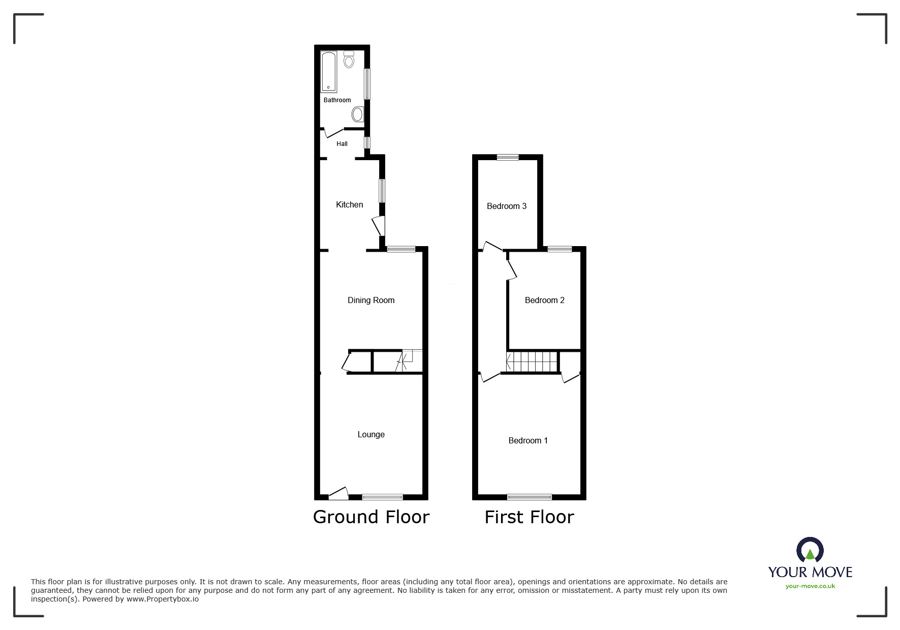 Floorplan of 3 bedroom Mid Terrace House for sale, William Street, Nuneaton, Warwickshire, CV11