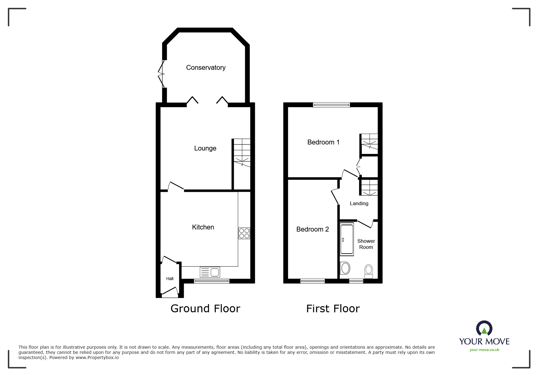 Floorplan of 2 bedroom Semi Detached House for sale, Denehurst Way, Nuneaton, Warwickshire, CV10
