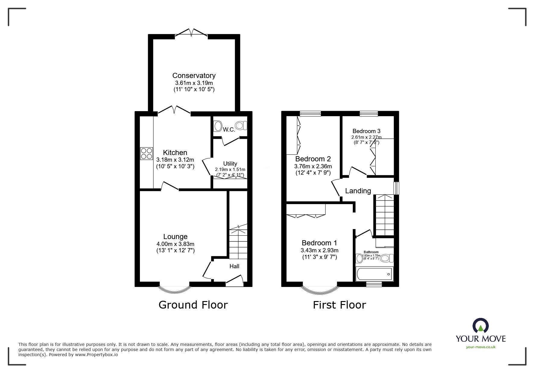 Floorplan of 3 bedroom Semi Detached House for sale, Ryde Avenue, Nuneaton, Warwickshire, CV10