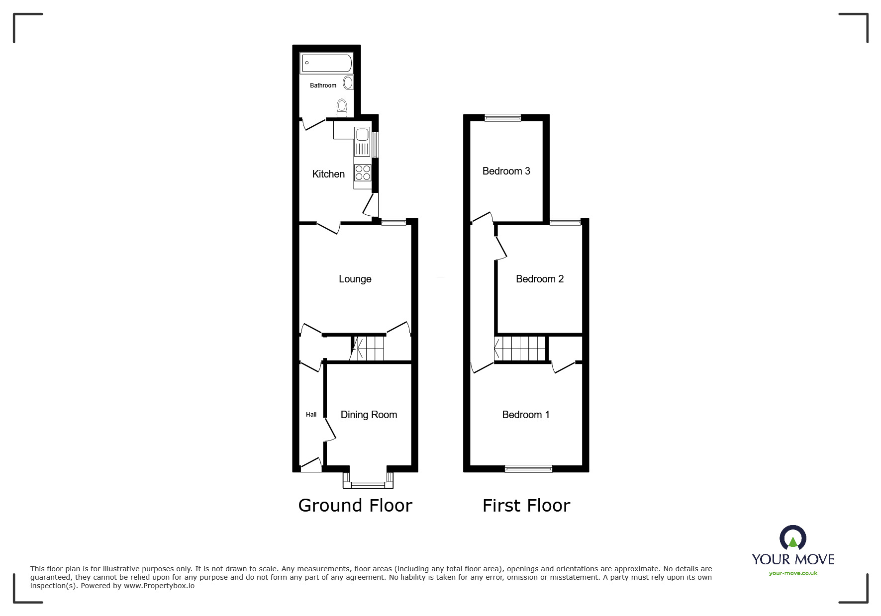 Floorplan of 3 bedroom Mid Terrace House for sale, Tomkinson Road, Nuneaton, Warwickshire, CV10