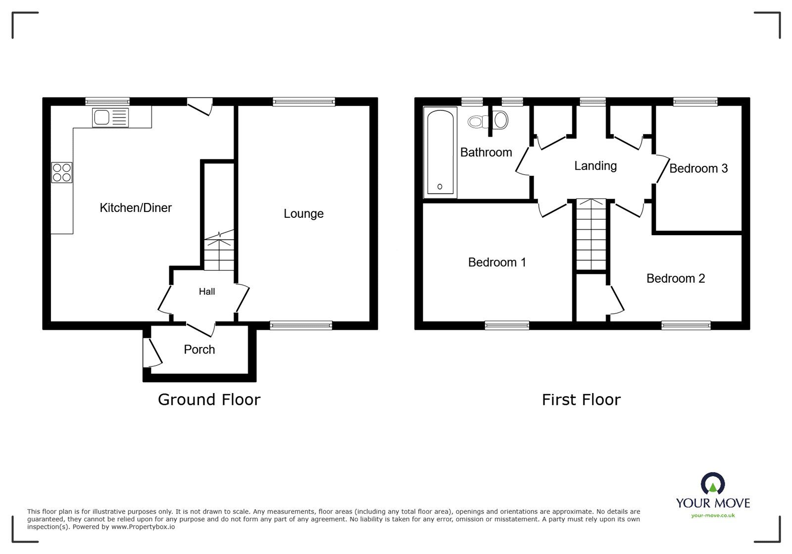 Floorplan of 3 bedroom Mid Terrace House for sale, Maple Road, Nuneaton, Warwickshire, CV10