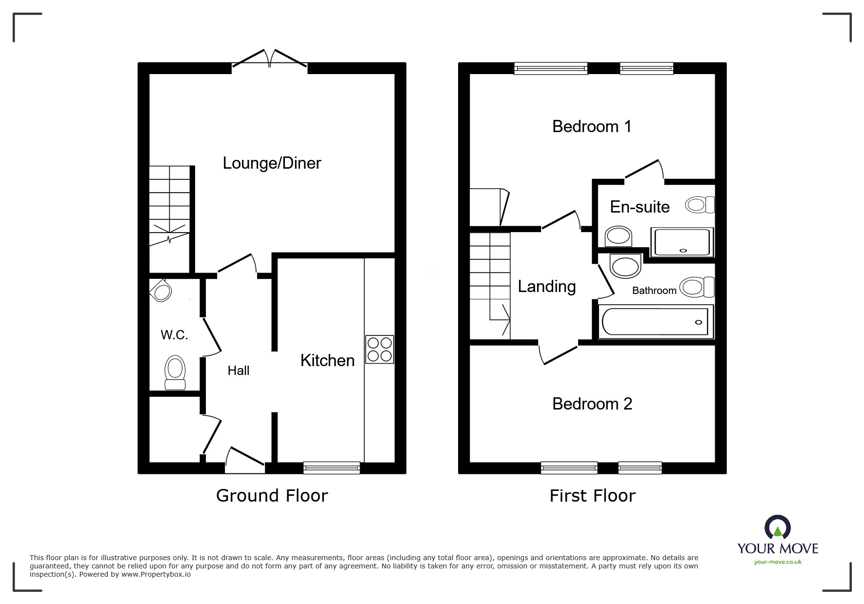 Floorplan of 2 bedroom Mid Terrace House for sale, Edinburgh Road, Nuneaton, Warwickshire, CV10