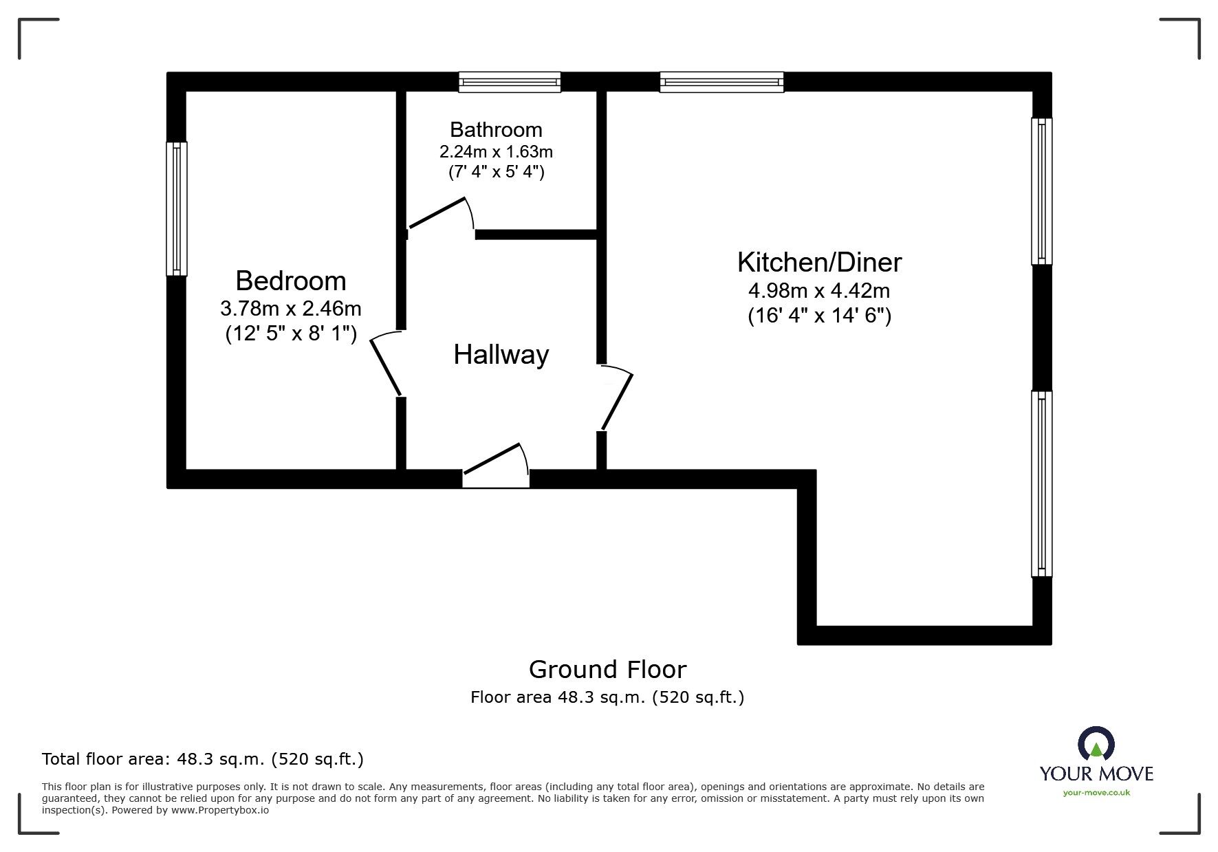 Floorplan of 1 bedroom Flat to rent, Camp Hill Road, Nuneaton, Warwickshire, CV10