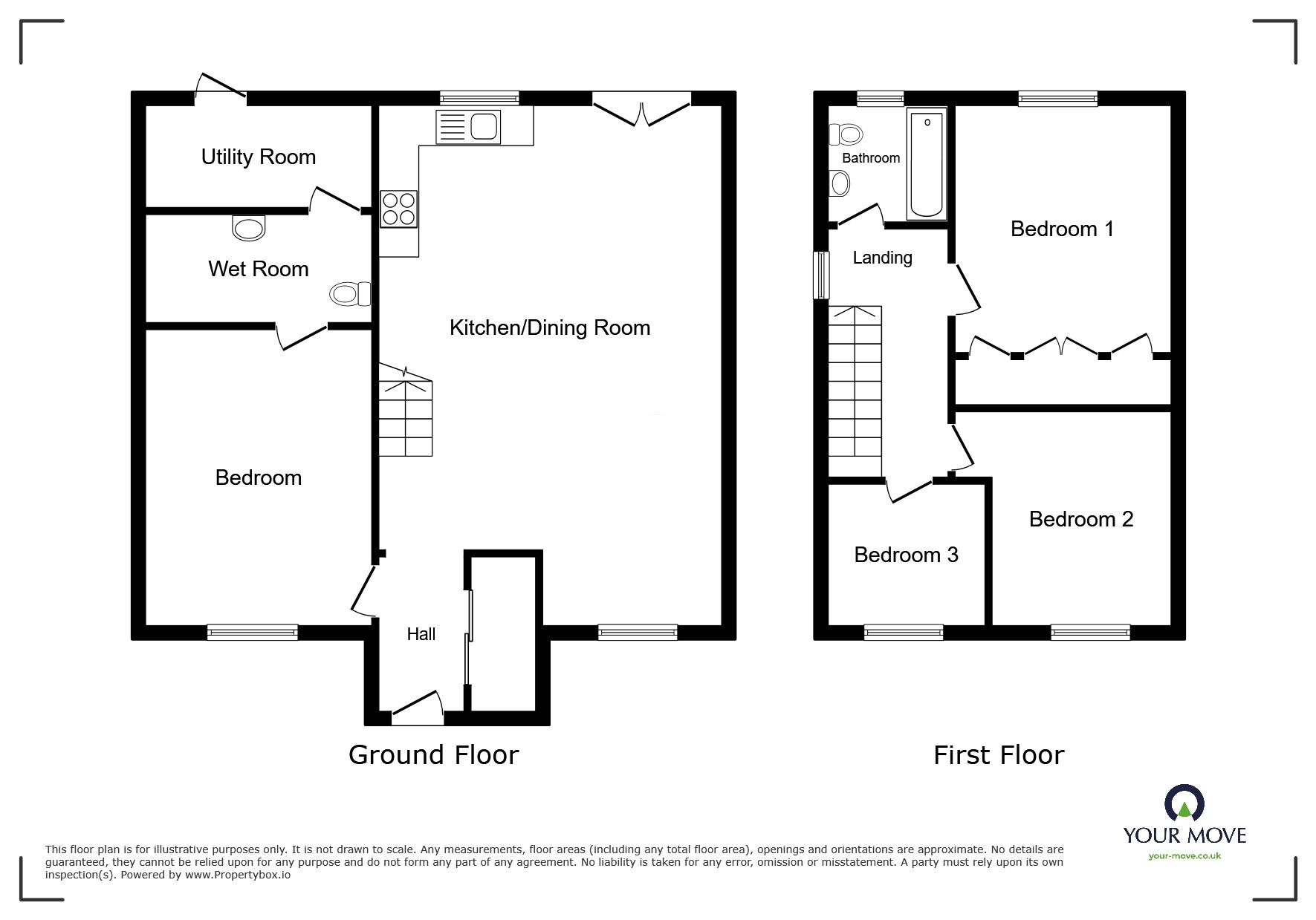 Floorplan of 4 bedroom Semi Detached House for sale, Raglan Close, Nuneaton, Warwickshire, CV11