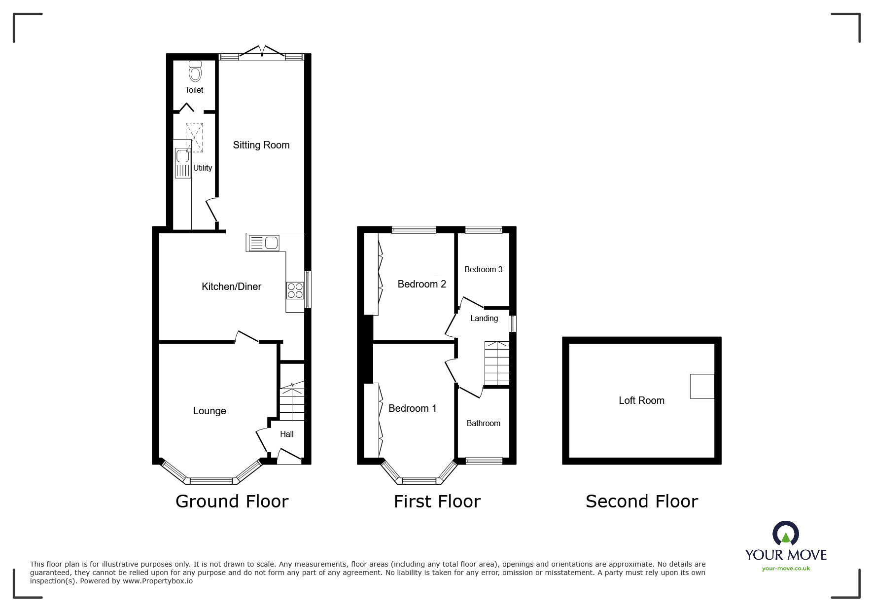 Floorplan of 3 bedroom Semi Detached House for sale, Carisbrook Road, Nuneaton, Warwickshire, CV10
