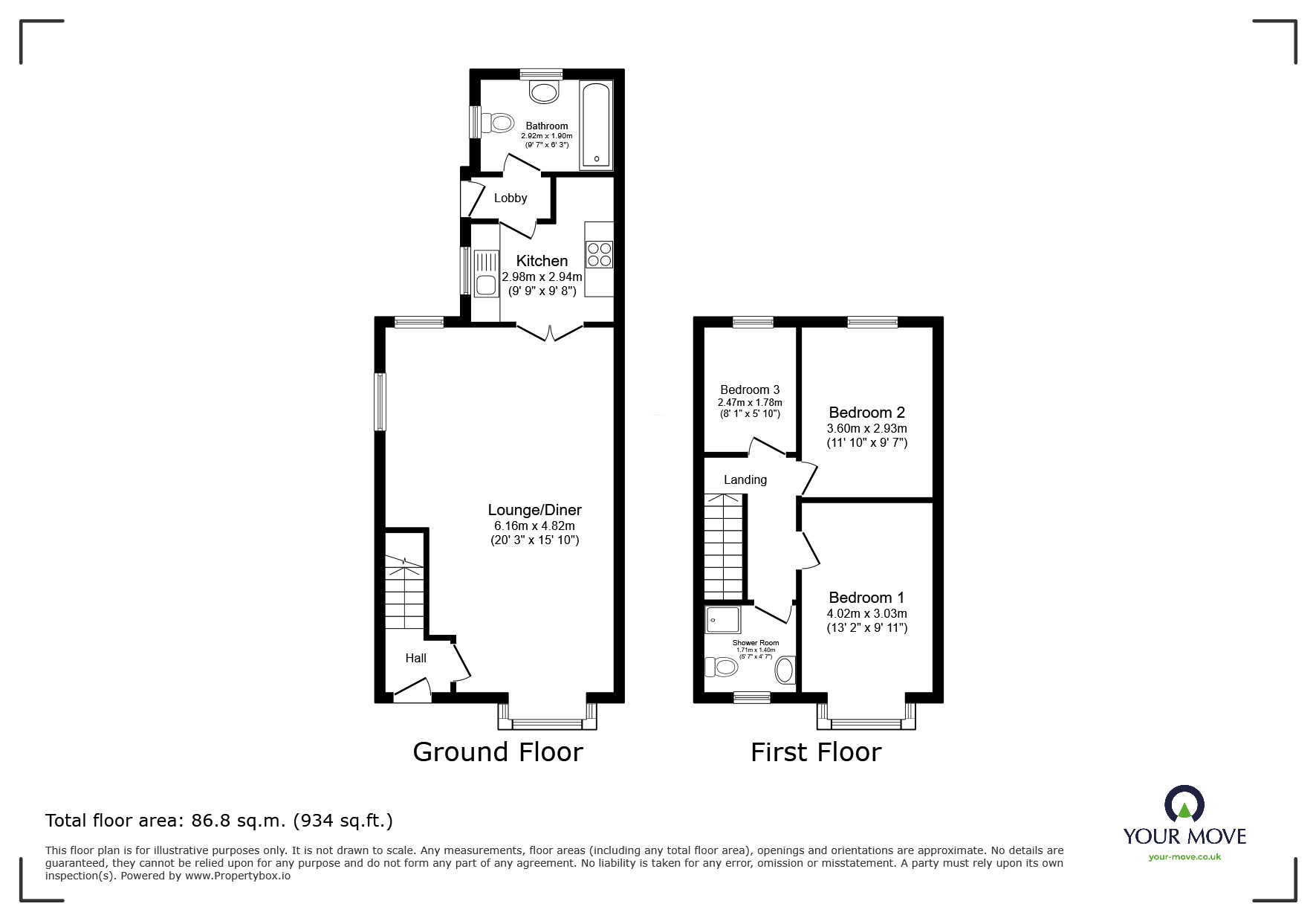 Floorplan of 3 bedroom Semi Detached House for sale, Kingsbridge Road, Nuneaton, Warwickshire, CV10
