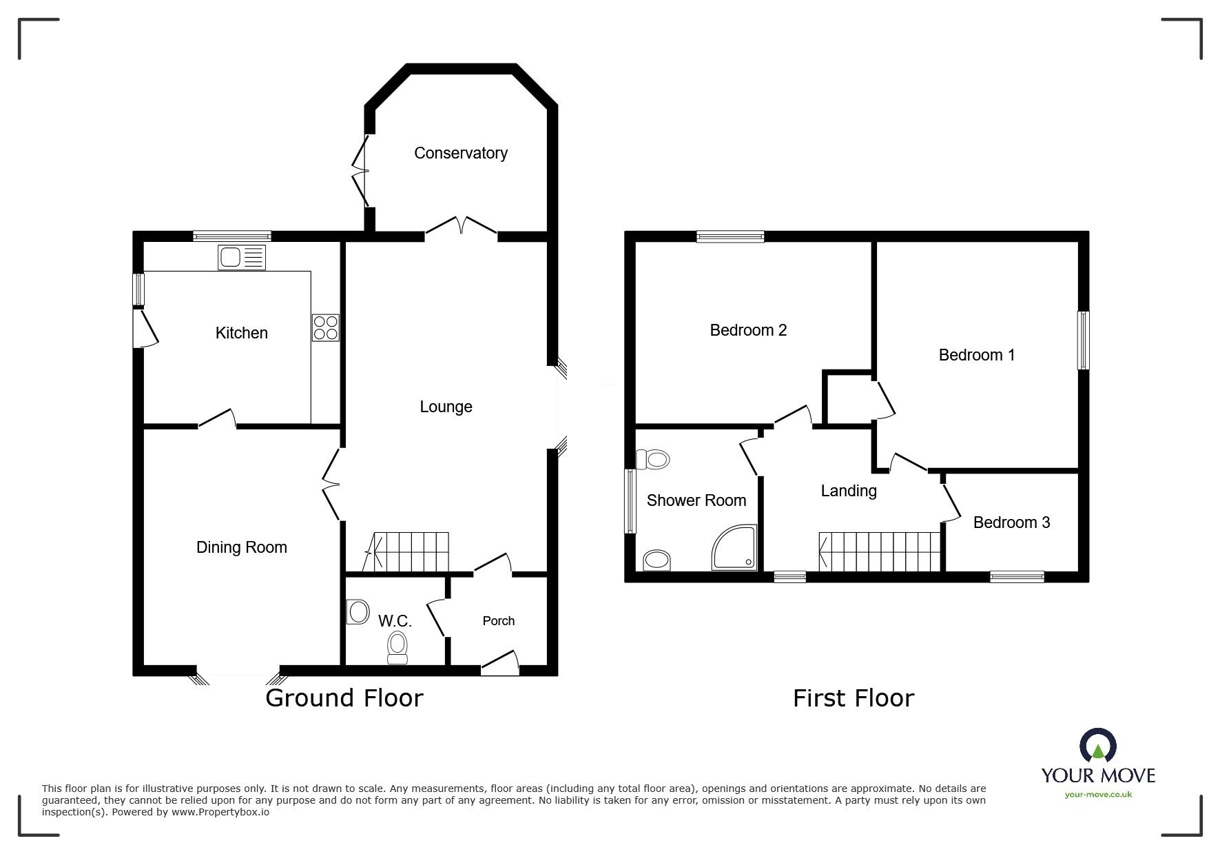 Floorplan of 3 bedroom Detached House for sale, Willowfields Road, Nuneaton, Warwickshire, CV11