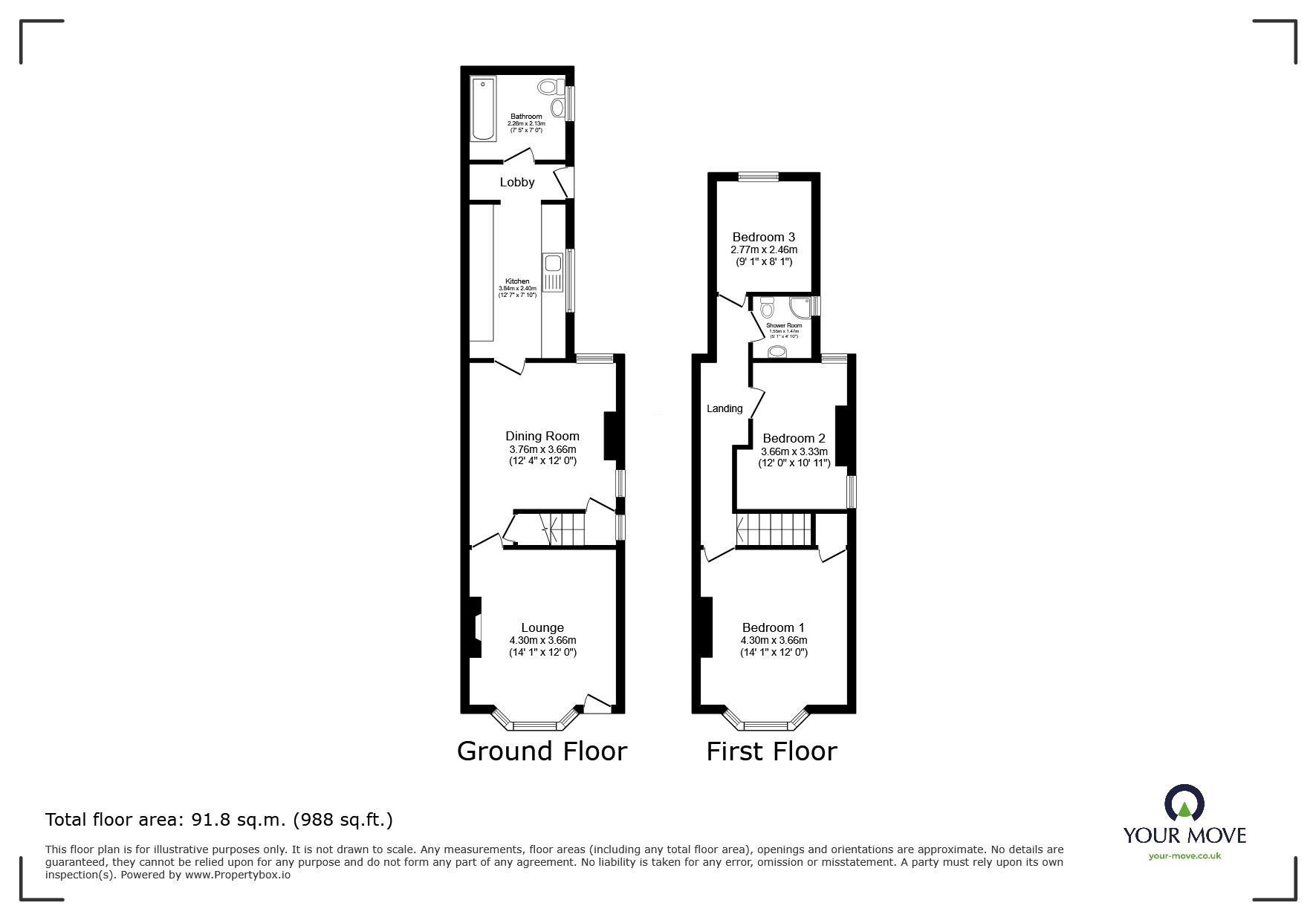 Floorplan of 3 bedroom End Terrace House for sale, Camp Hill Road, Nuneaton, CV10