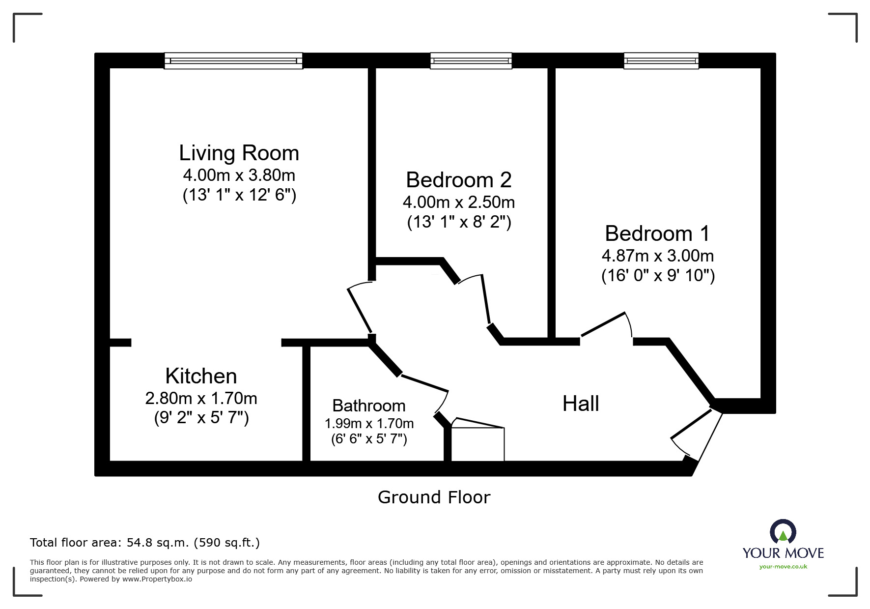 Floorplan of 2 bedroom Flat to rent, Edward Street, Nuneaton, Warwickshire, CV11