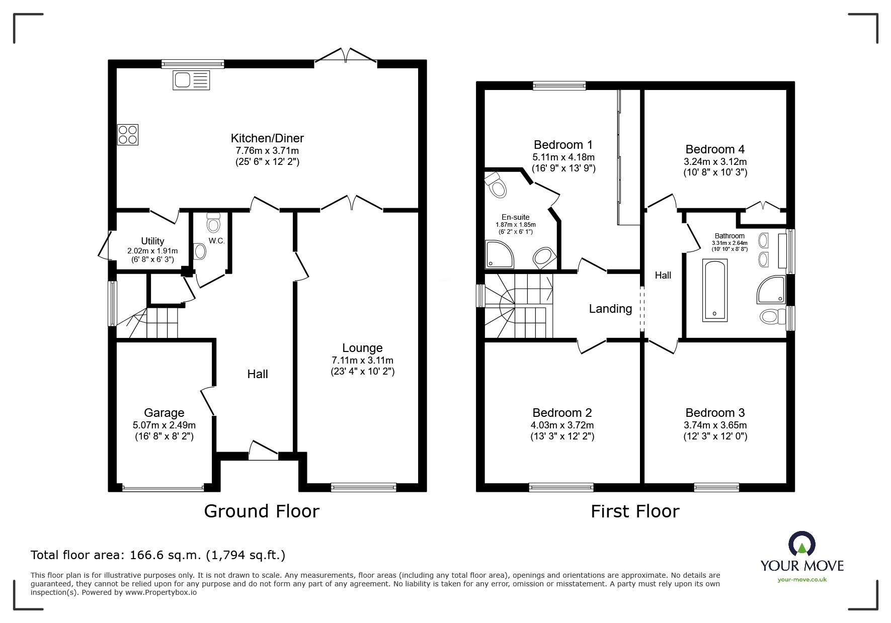 Floorplan of 4 bedroom Detached House for sale, Hoarestone Avenue, Nuneaton, Warwickshire, CV11