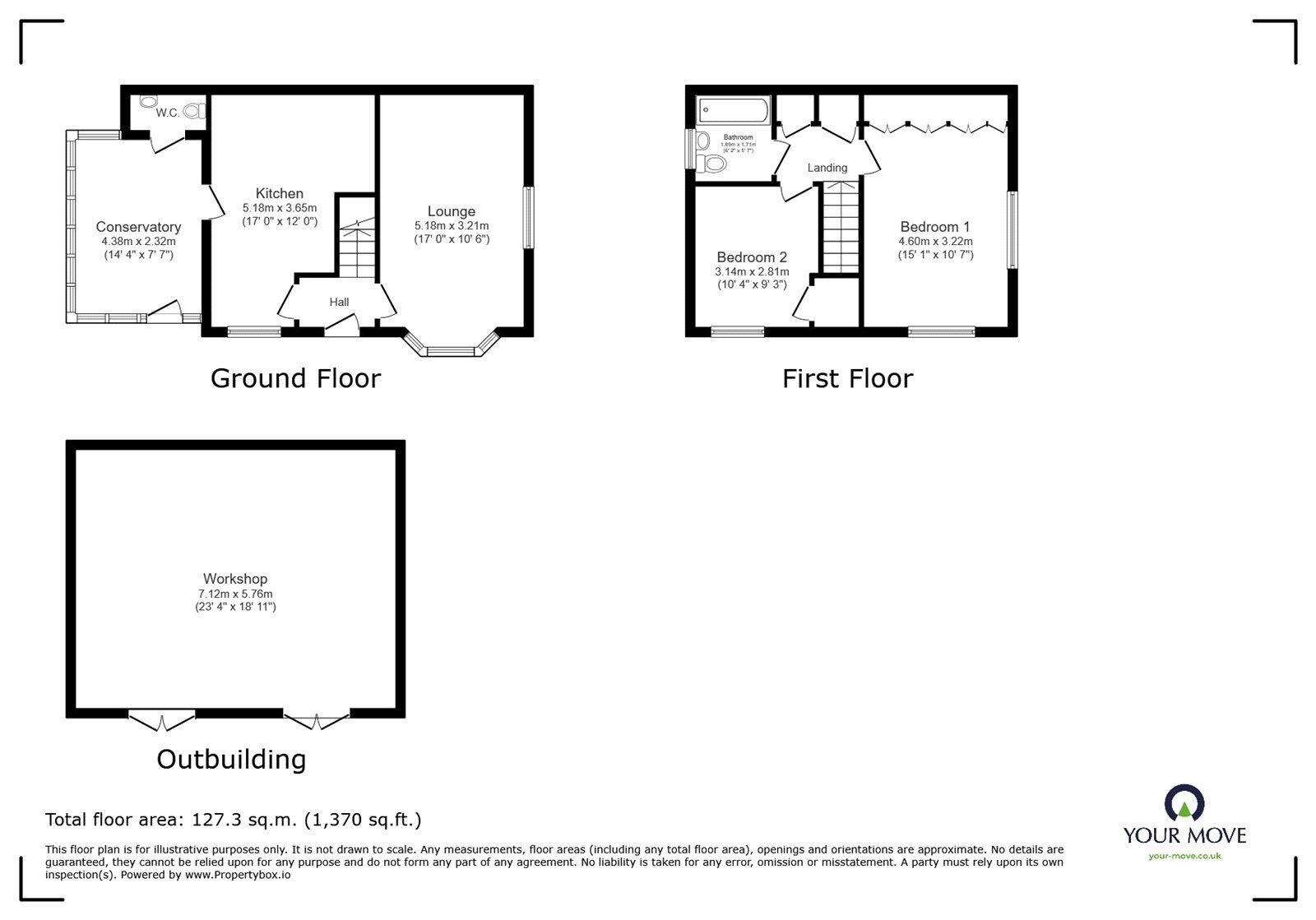 Floorplan of 2 bedroom End Terrace House for sale, Cedar Road, Nuneaton, Warwickshire, CV10