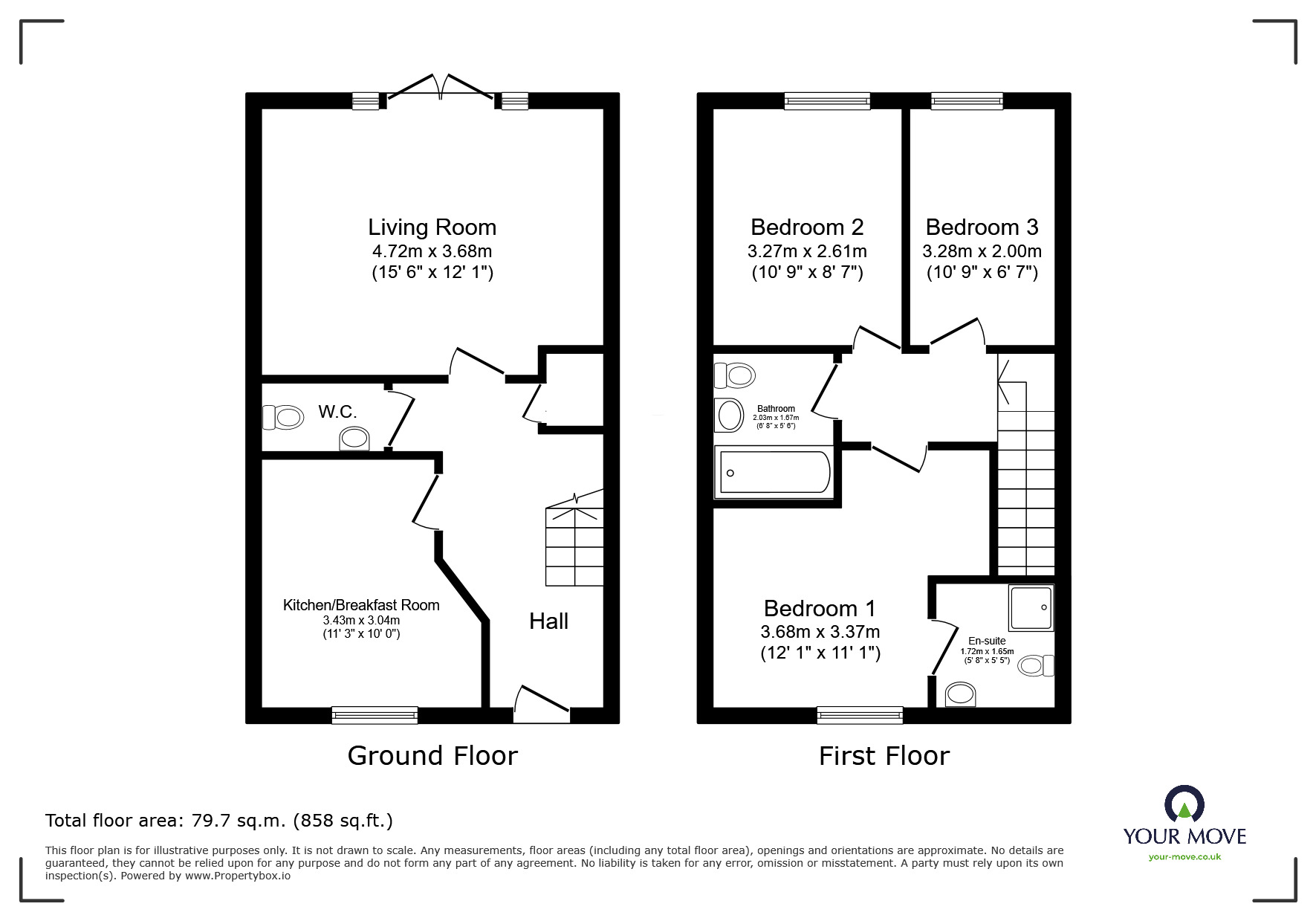 Floorplan of 3 bedroom Semi Detached House for sale, Harvest Way, Nuneaton, Warwickshire, CV10