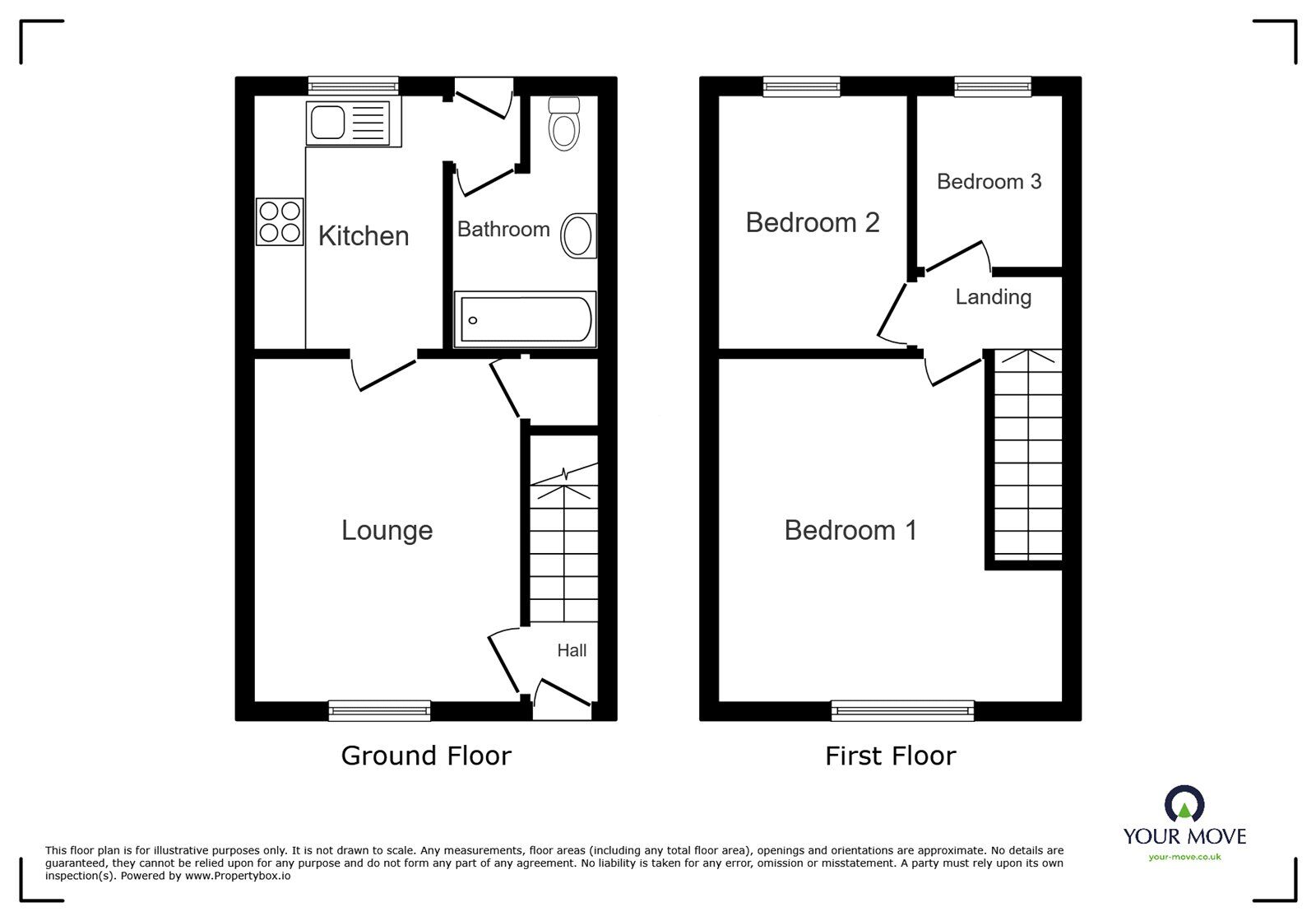 Floorplan of 3 bedroom Mid Terrace House for sale, George Street, Gun Hill, Warwickshire, CV7