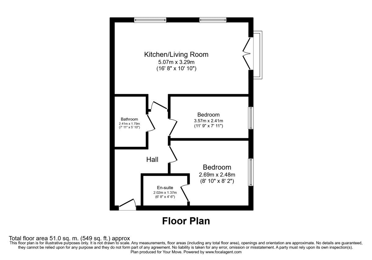 Floorplan of 2 bedroom Flat to rent, Heath End Road, Nuneaton, Warwickshire, CV10