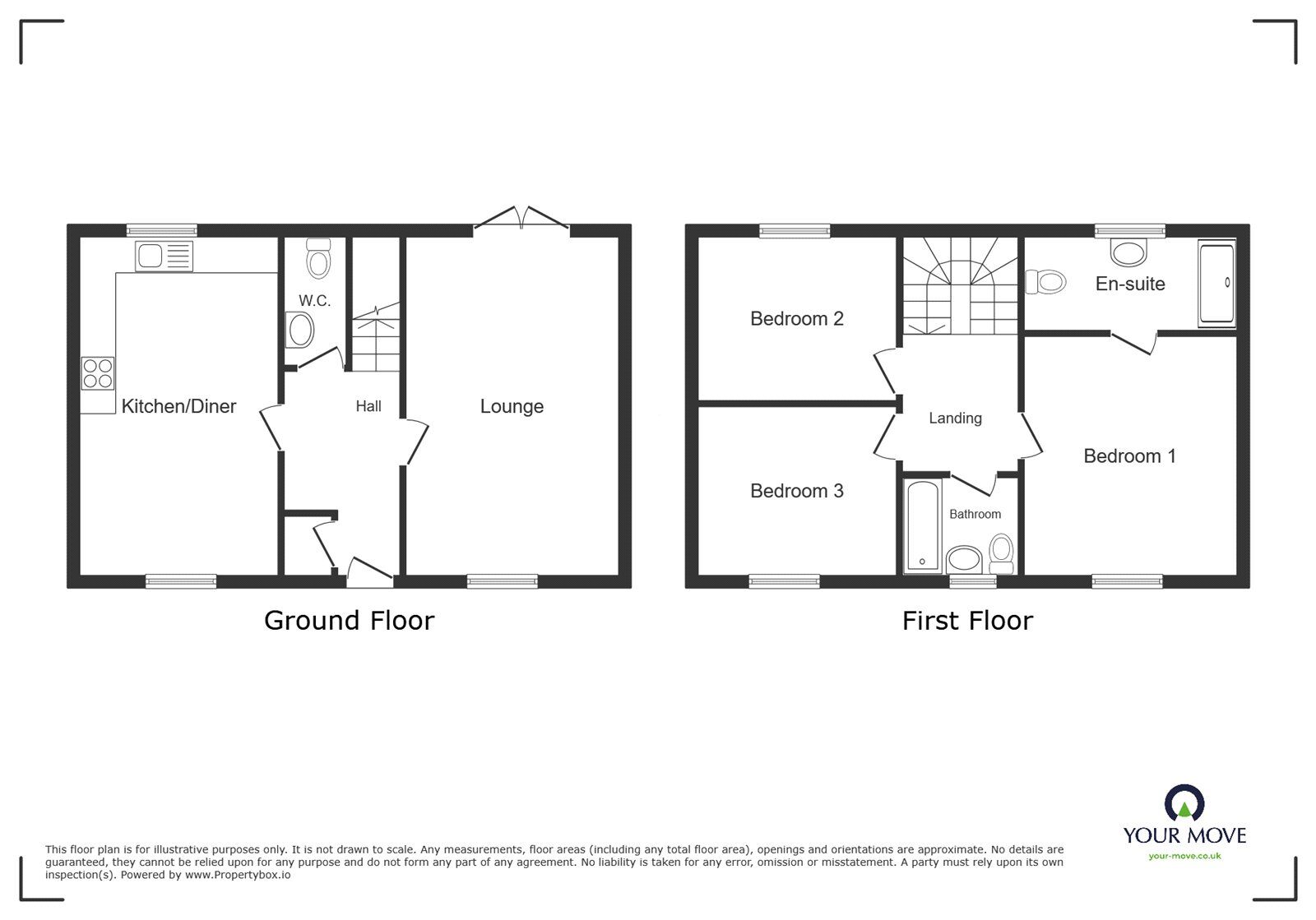Floorplan of 3 bedroom Detached House for sale, Cabinhill Road, Nuneaton, Warwickshire, CV10