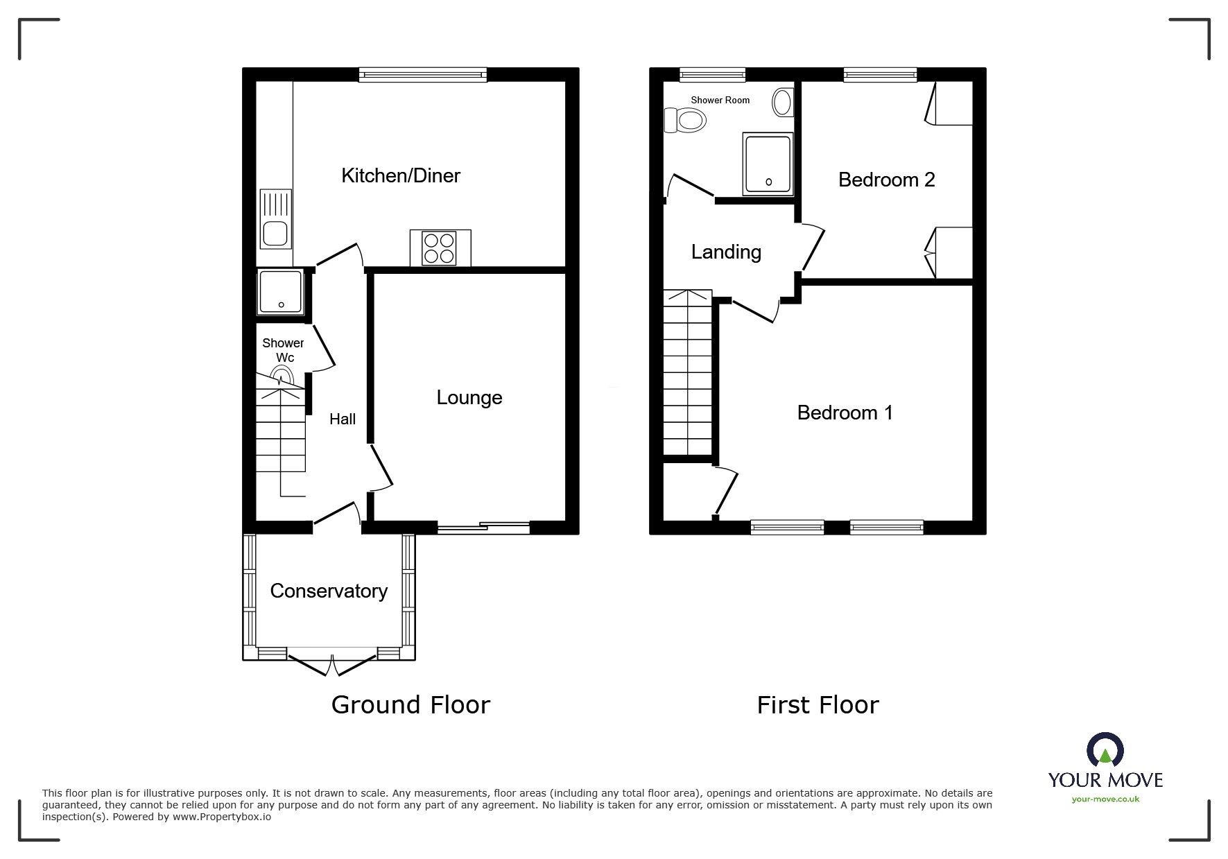 Floorplan of 2 bedroom Mid Terrace House for sale, Abbey Street, Nuneaton, Warwickshire, CV11