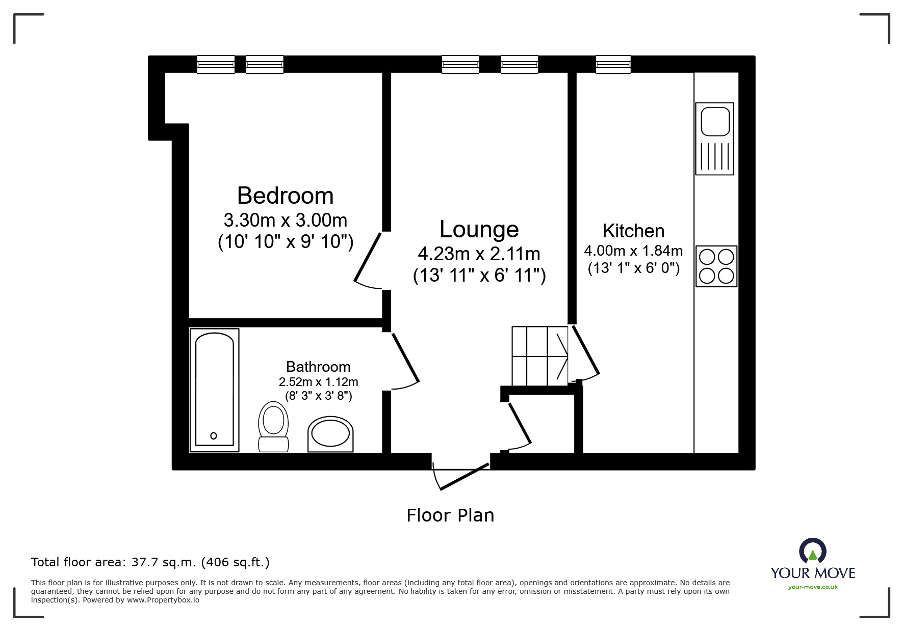 Floorplan of 1 bedroom Flat to rent, Market Place, Nuneaton, Warwickshire, CV11