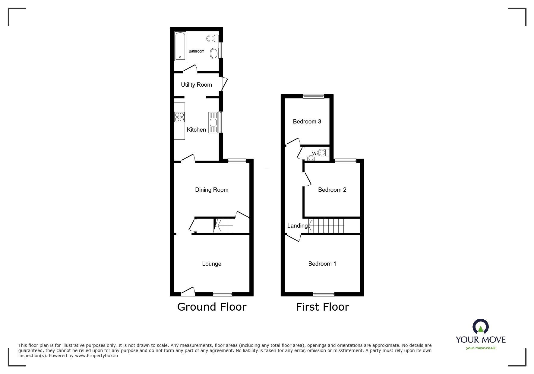 Floorplan of 3 bedroom End Terrace House for sale, Willington Street, Nuneaton, Warwickshire, CV11