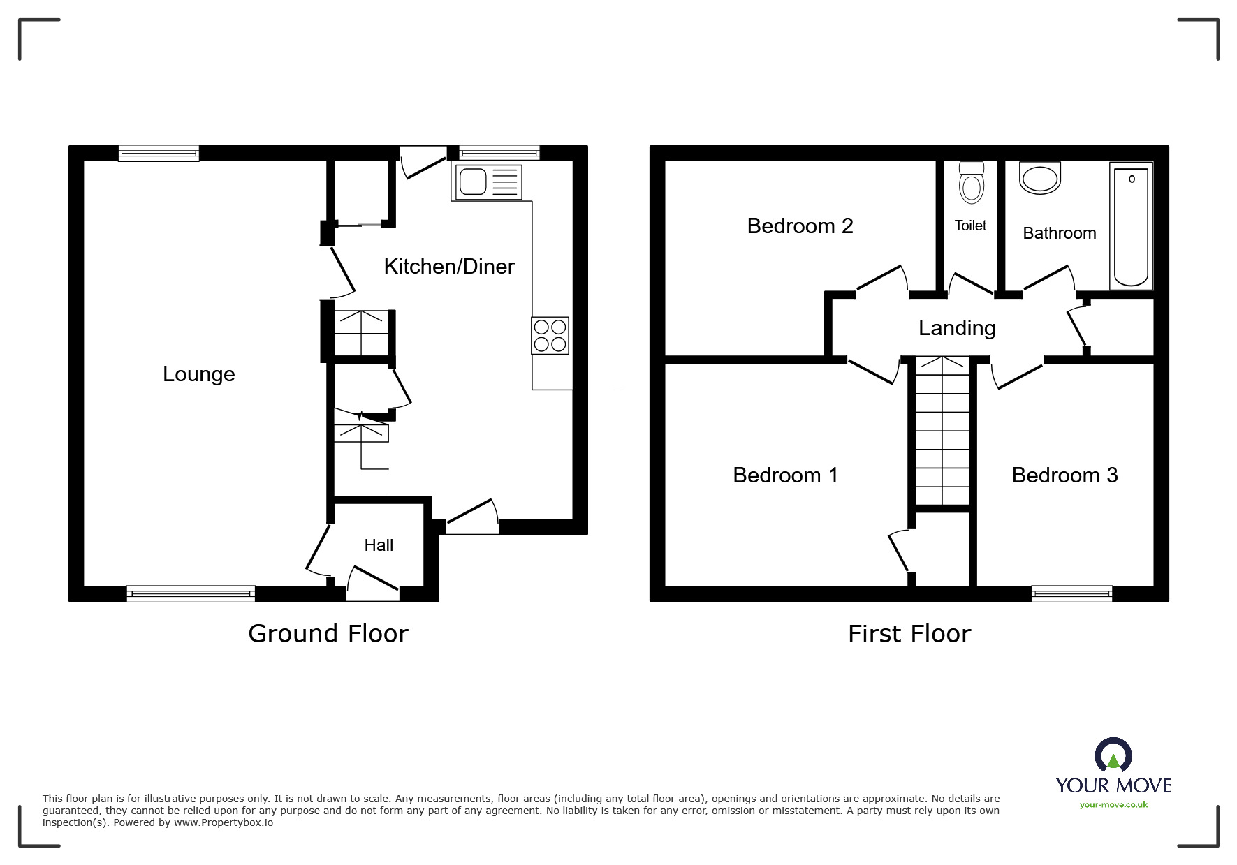 Floorplan of 3 bedroom Mid Terrace House for sale, Cedar Road, Nuneaton, Warwickshire, CV10