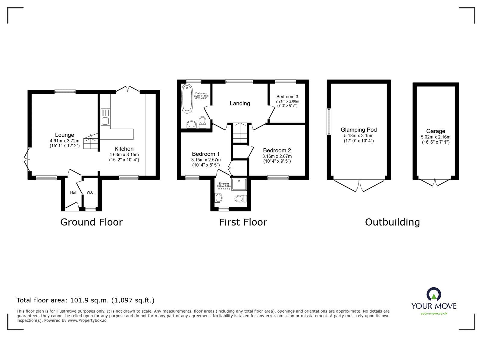 Floorplan of 3 bedroom Detached House for sale, Elm Way, Hartshill, Warwickshire, CV10