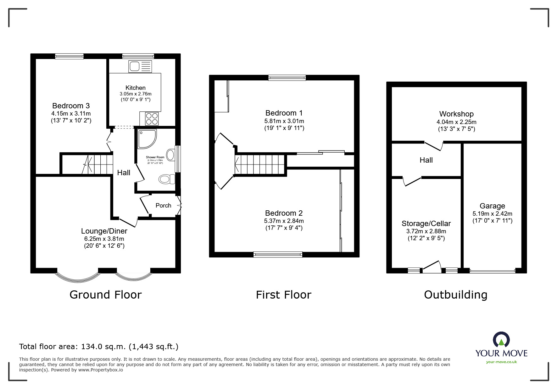 Floorplan of 3 bedroom Semi Detached House for sale, Victoria Road, Nuneaton, Warwickshire, CV10