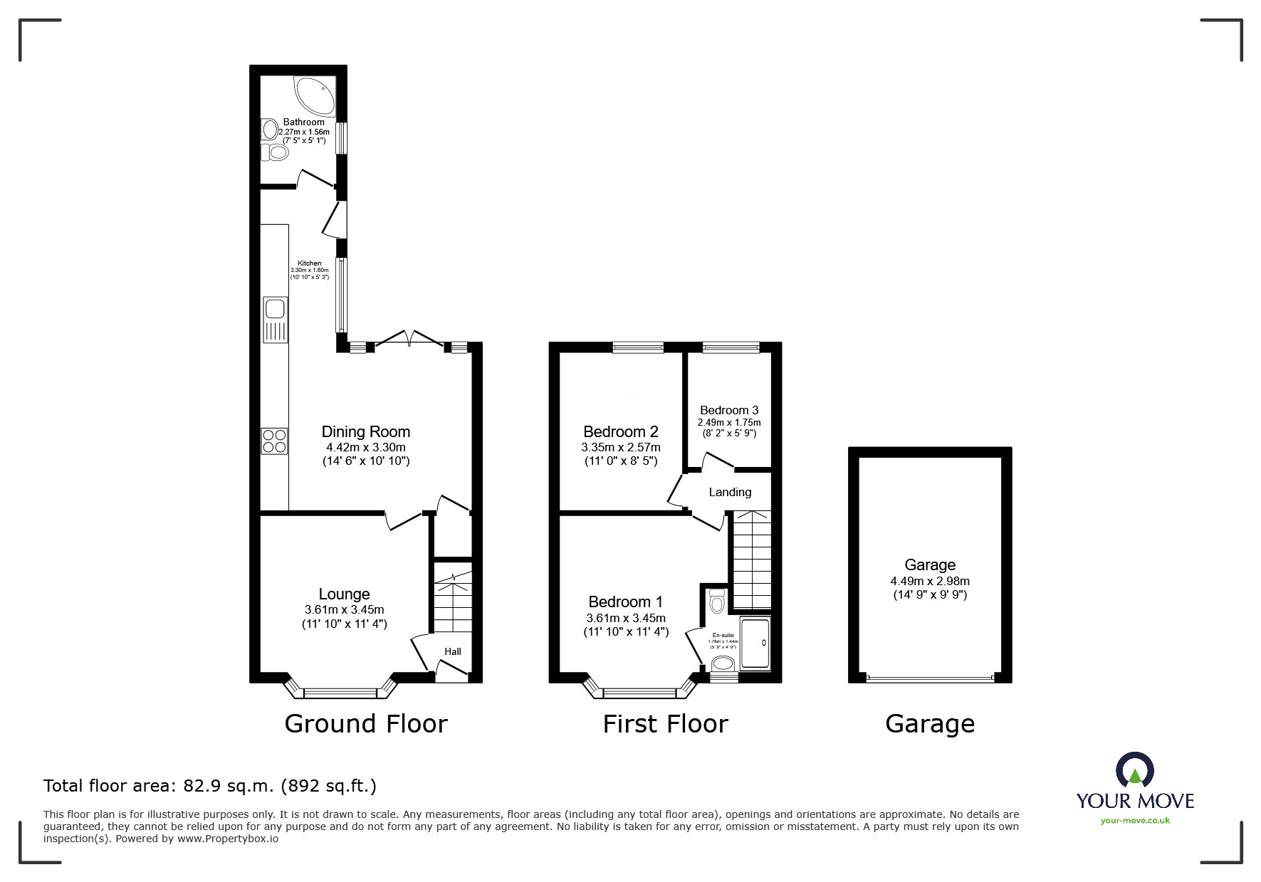 Floorplan of 3 bedroom End Terrace House for sale, Eastfield Road, Nuneaton, Warwickshire, CV10